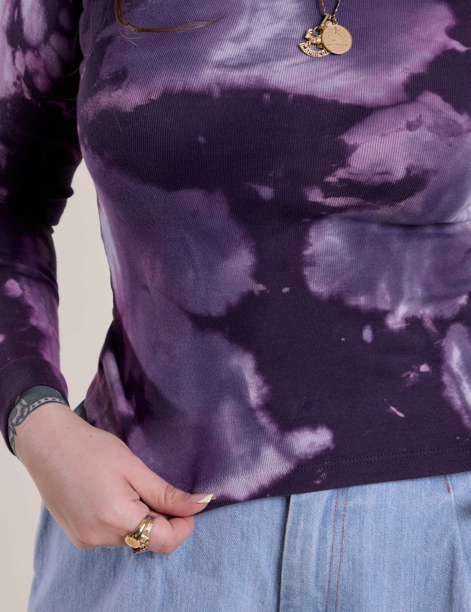 Long Sleeve Baby Tee - Dark Lavender - Image 21