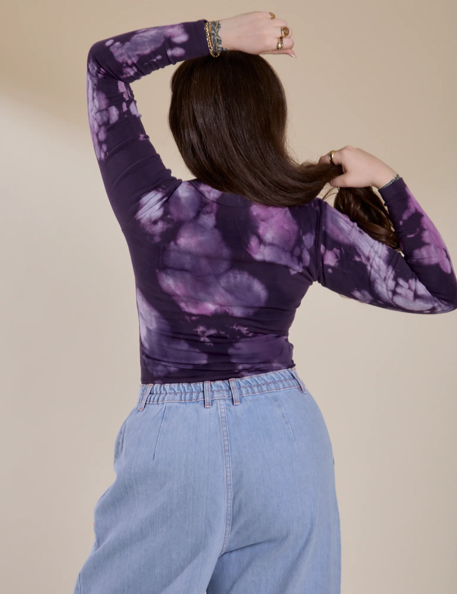Long Sleeve Baby Tee - Dark Lavender - Image 22