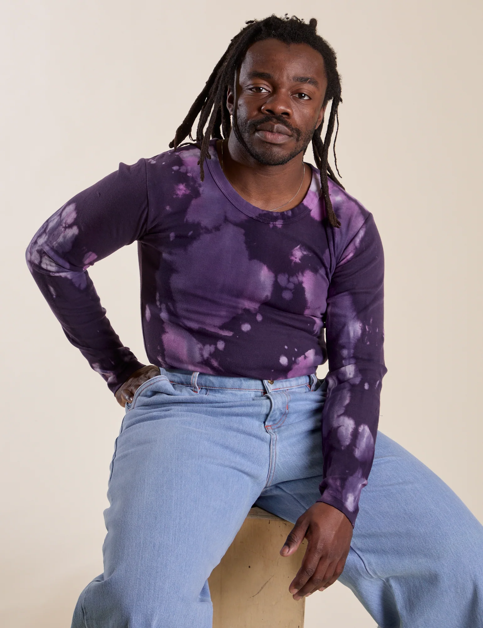 Long Sleeve Baby Tee - Dark Lavender - Image 30