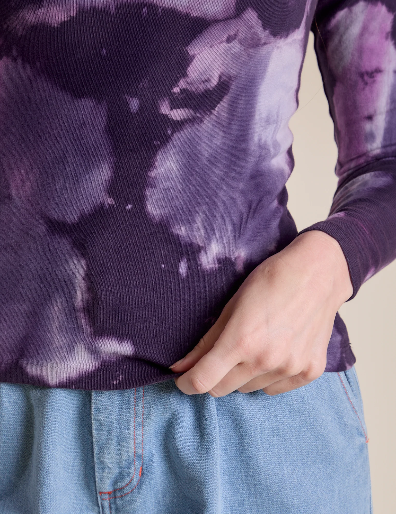 Long Sleeve Baby Tee - Dark Lavender - Image 5