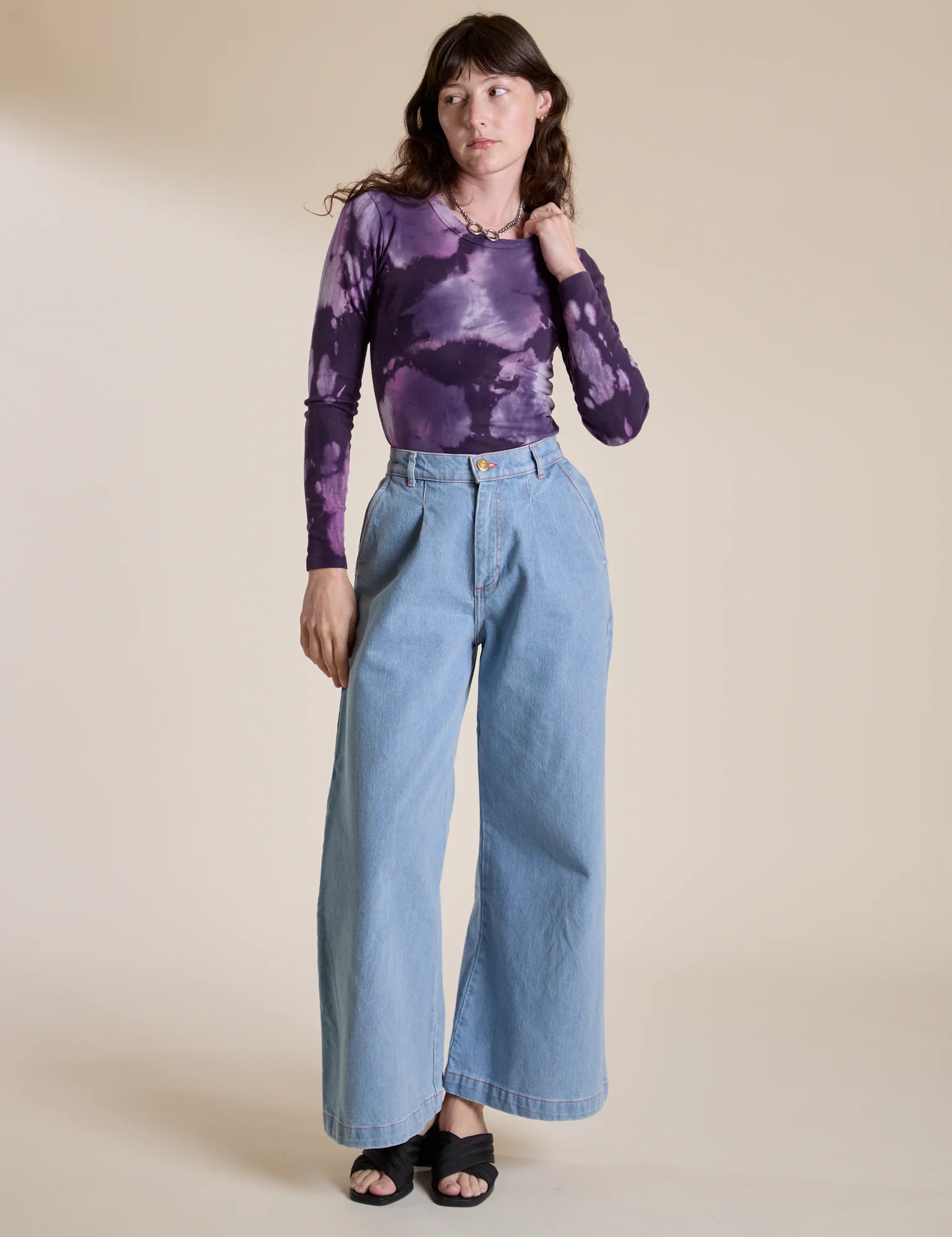 Long Sleeve Baby Tee - Dark Lavender - Image 6