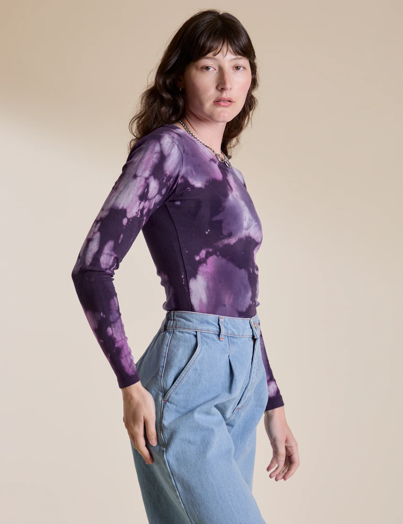 Long Sleeve Baby Tee - Dark Lavender - Image 7