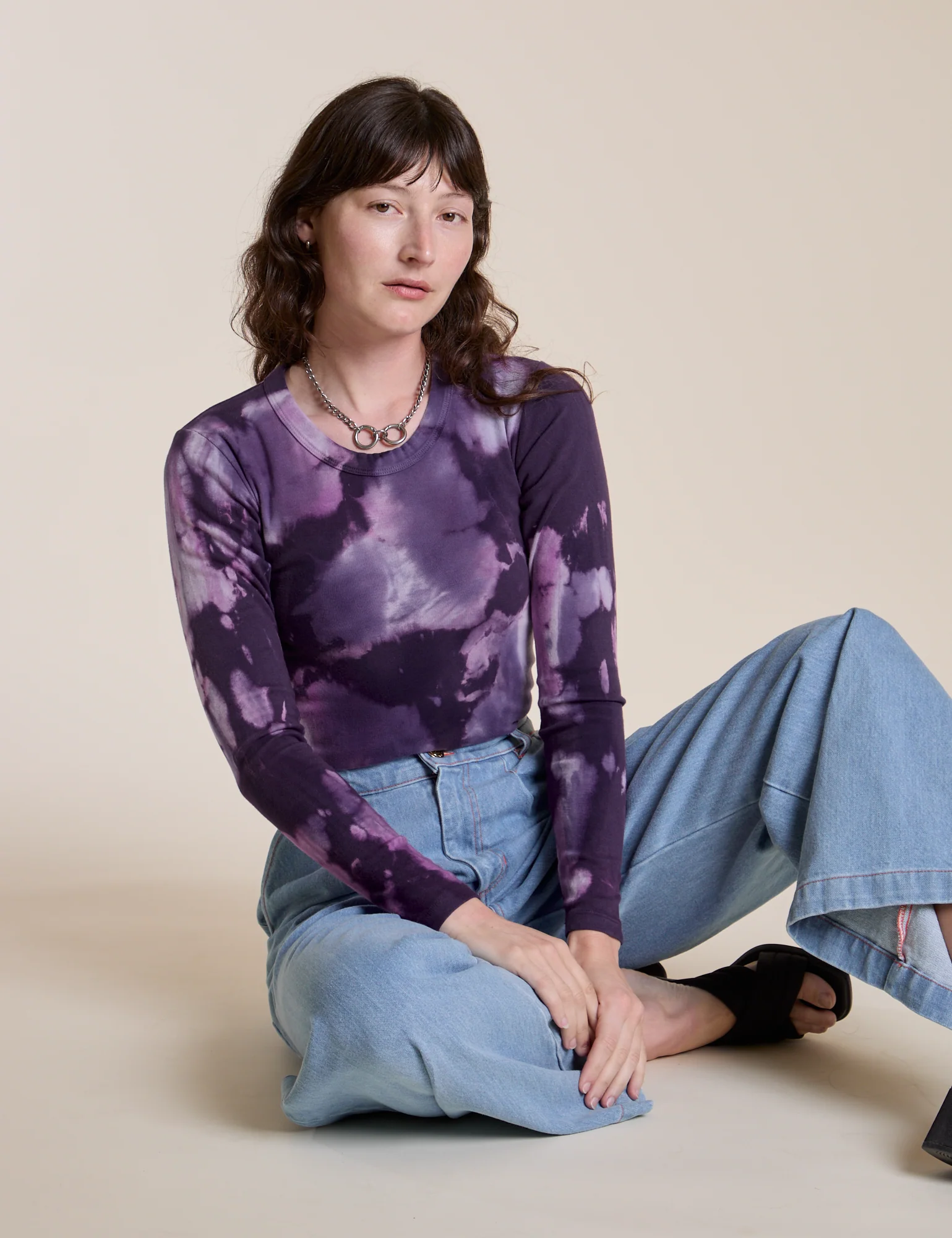 Long Sleeve Baby Tee - Dark Lavender - Image 9