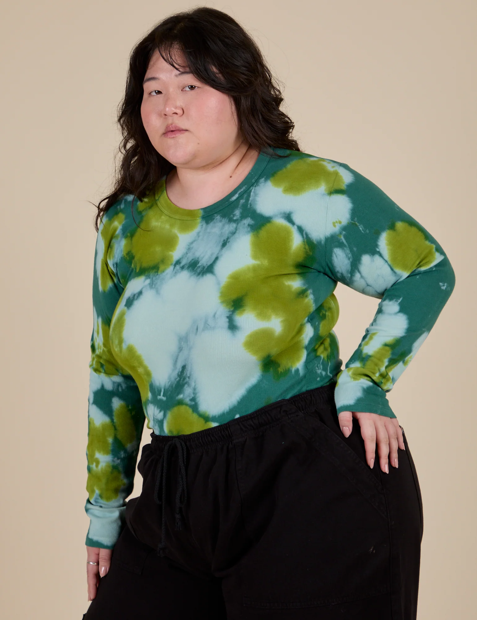 Long Sleeve Baby Tee - Green Magic Waters - Image 17