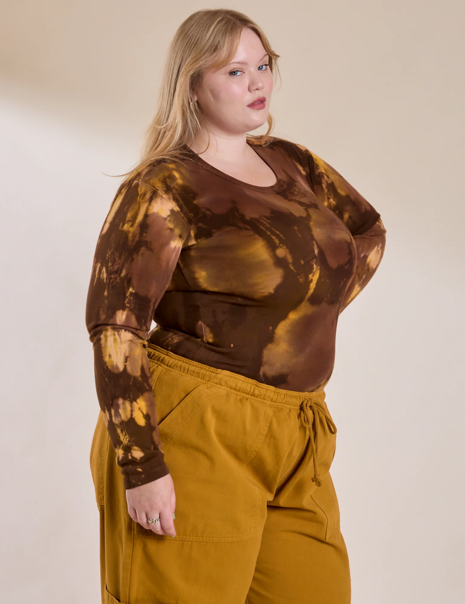 Long Sleeve Baby Tee - Honey Brown - Image 12