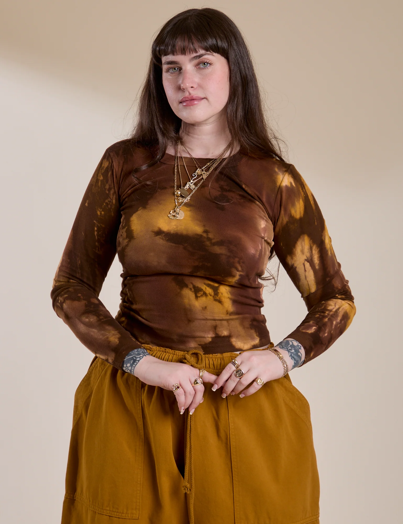 Long Sleeve Baby Tee - Honey Brown - Image 23