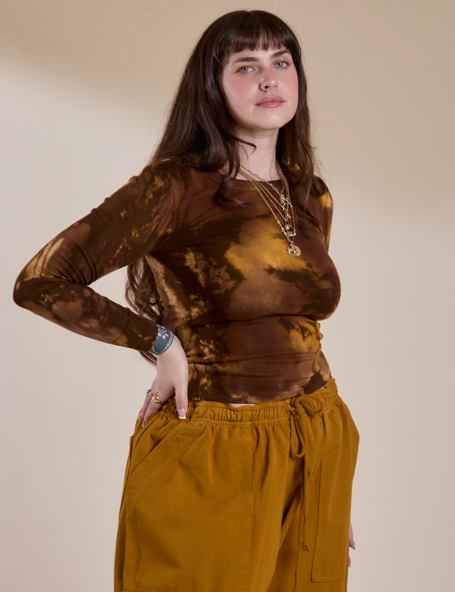 Long Sleeve Baby Tee - Honey Brown - Image 26