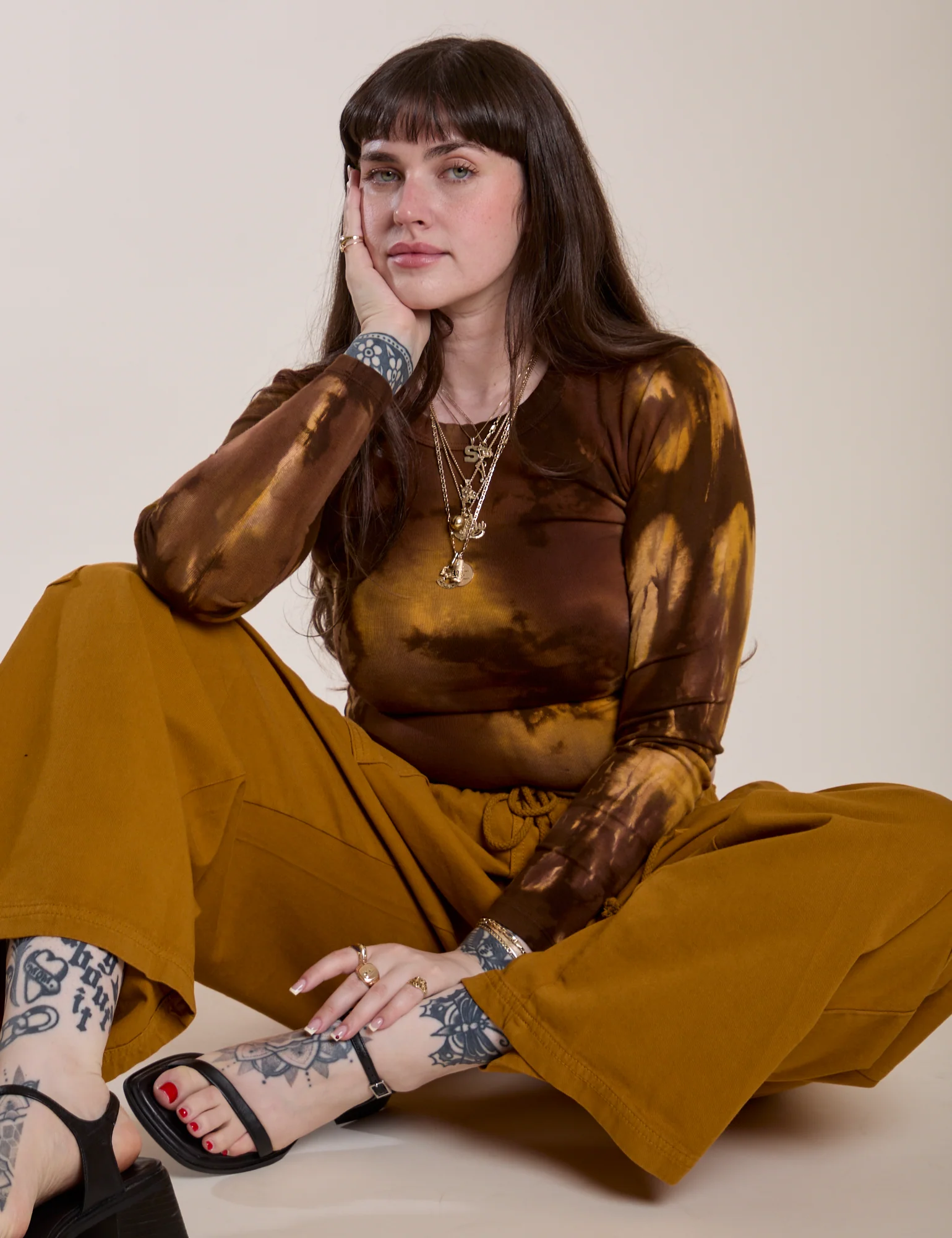 Long Sleeve Baby Tee - Honey Brown - Image 28