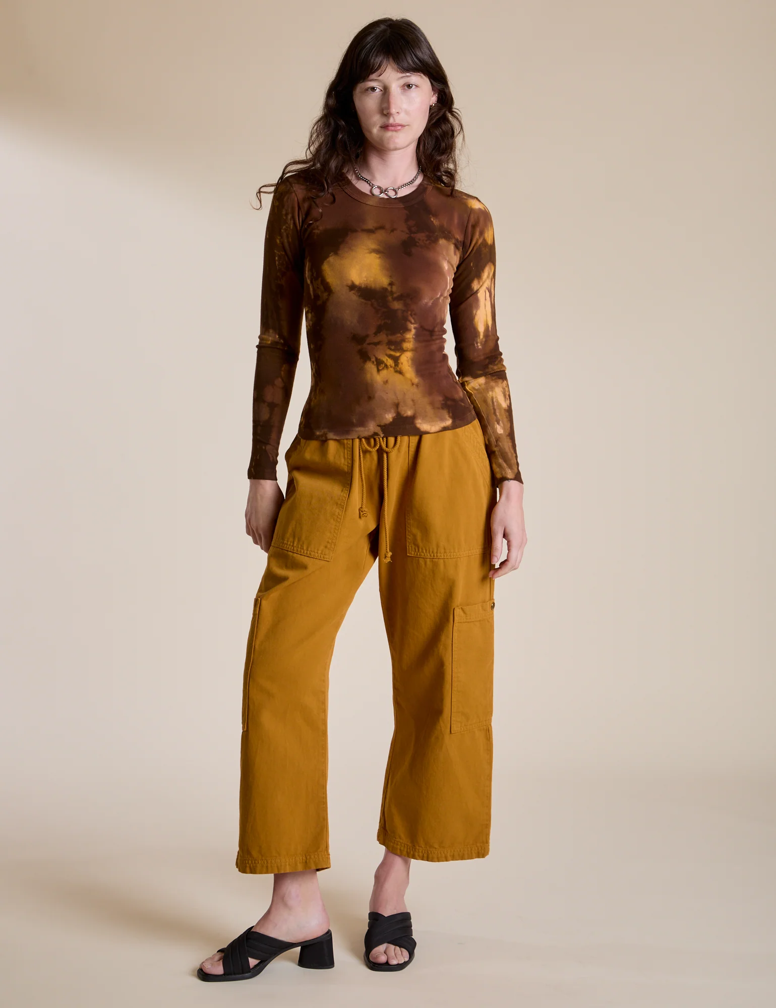 Long Sleeve Baby Tee - Honey Brown - Image 3