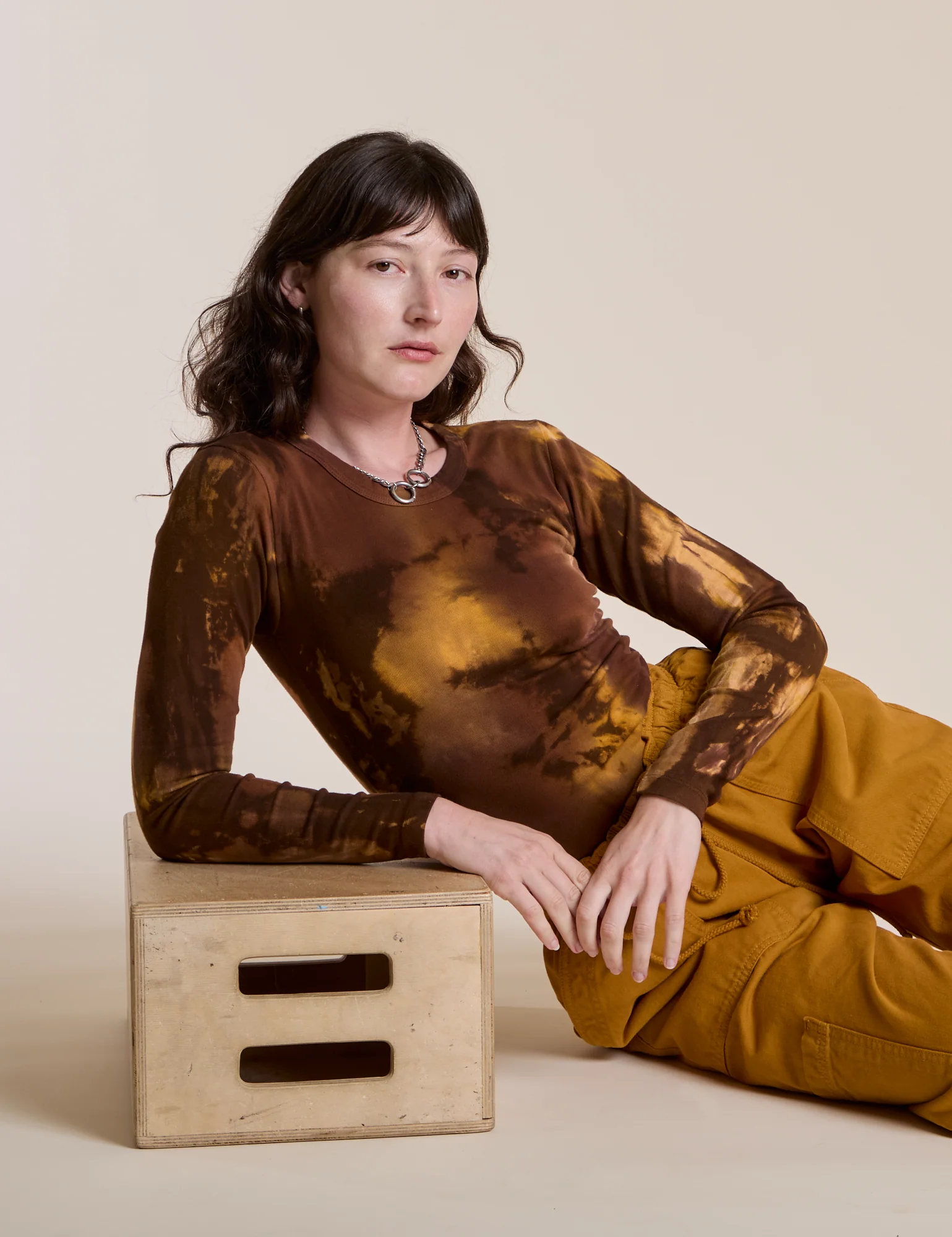 Long Sleeve Baby Tee - Honey Brown - Image 8
