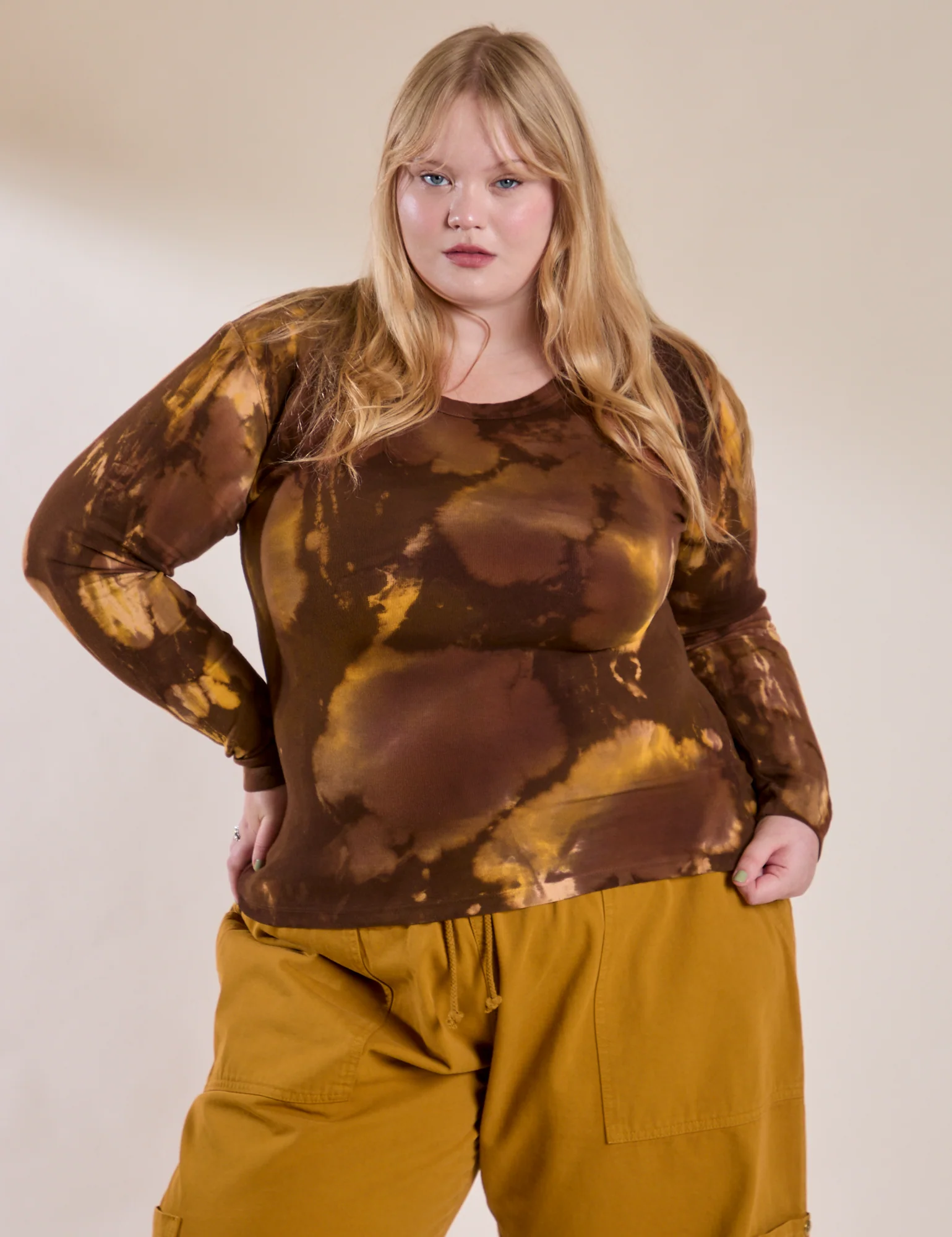 Long Sleeve Baby Tee - Honey Brown - Image 9