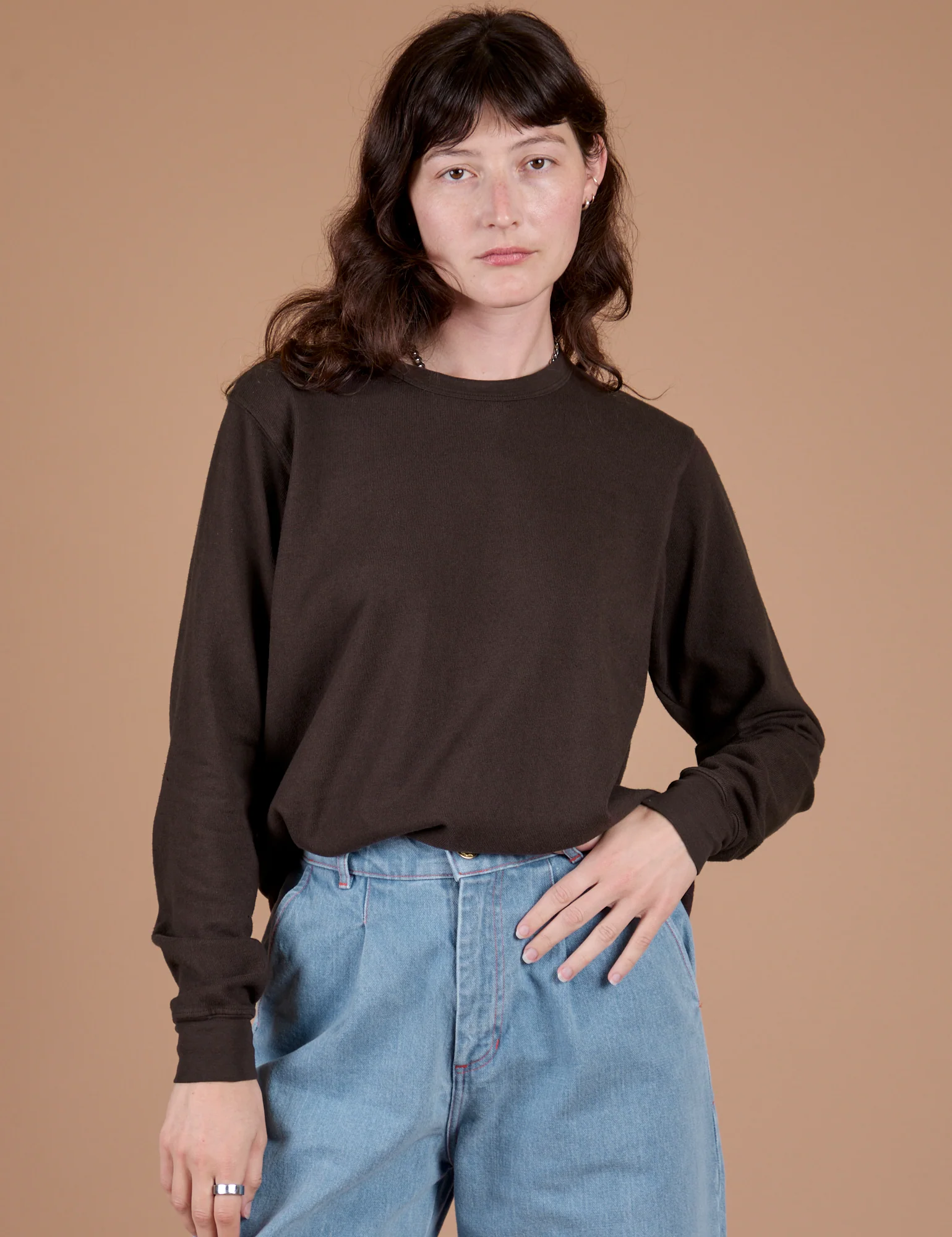 Long Sleeve Burly Tee - Espresso Brown - Image 12