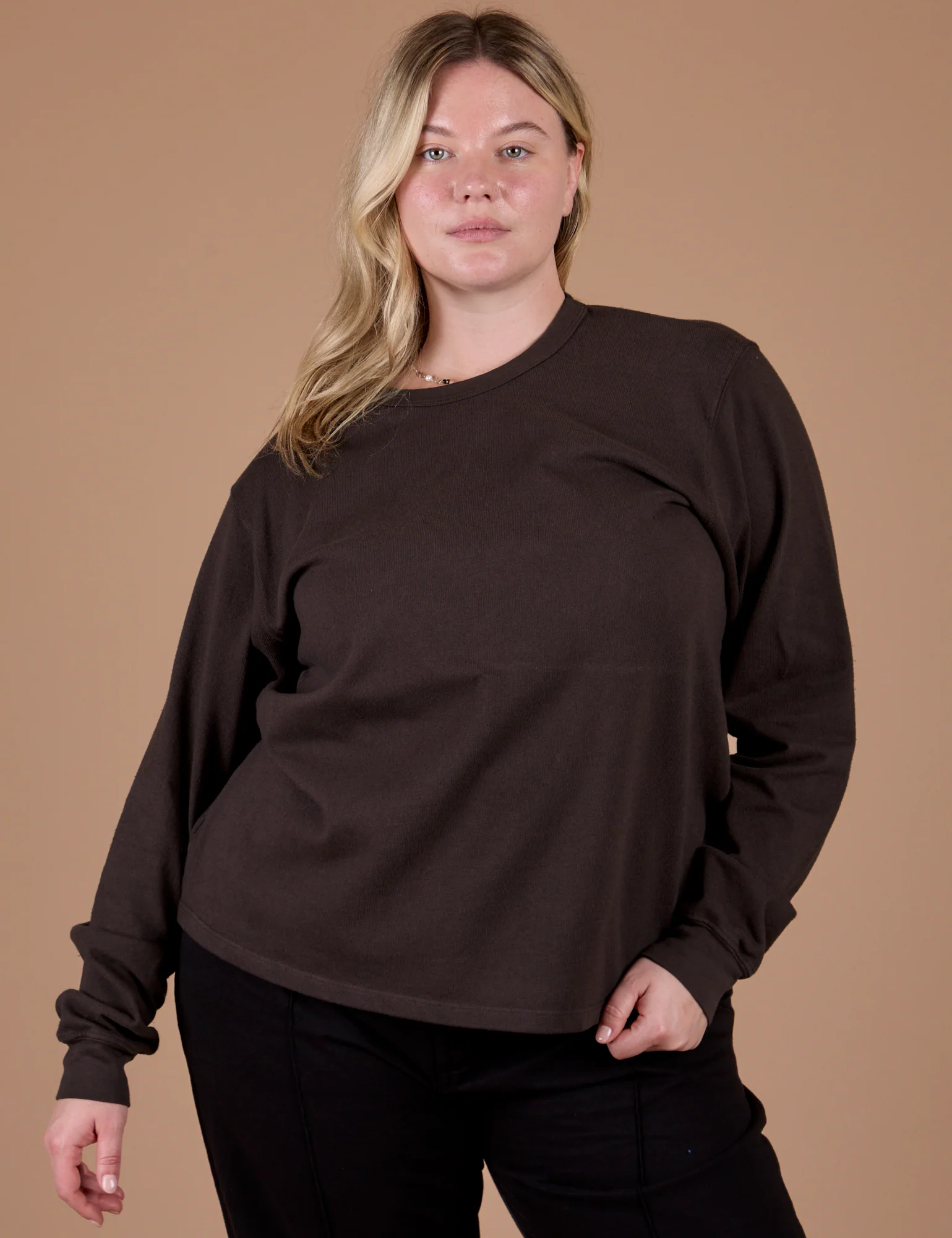 Long Sleeve Burly Tee - Espresso Brown - Image 18