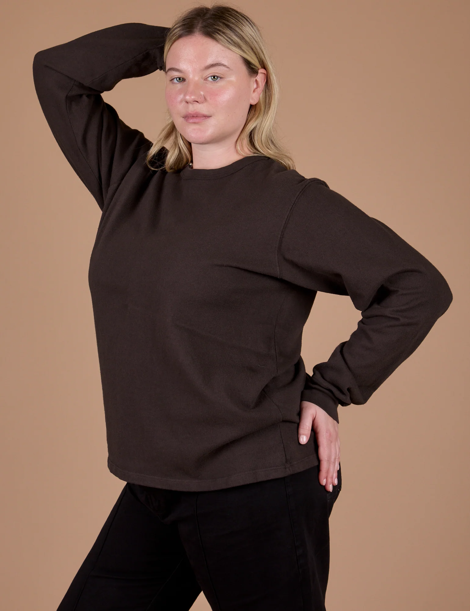 Long Sleeve Burly Tee - Espresso Brown - Image 19