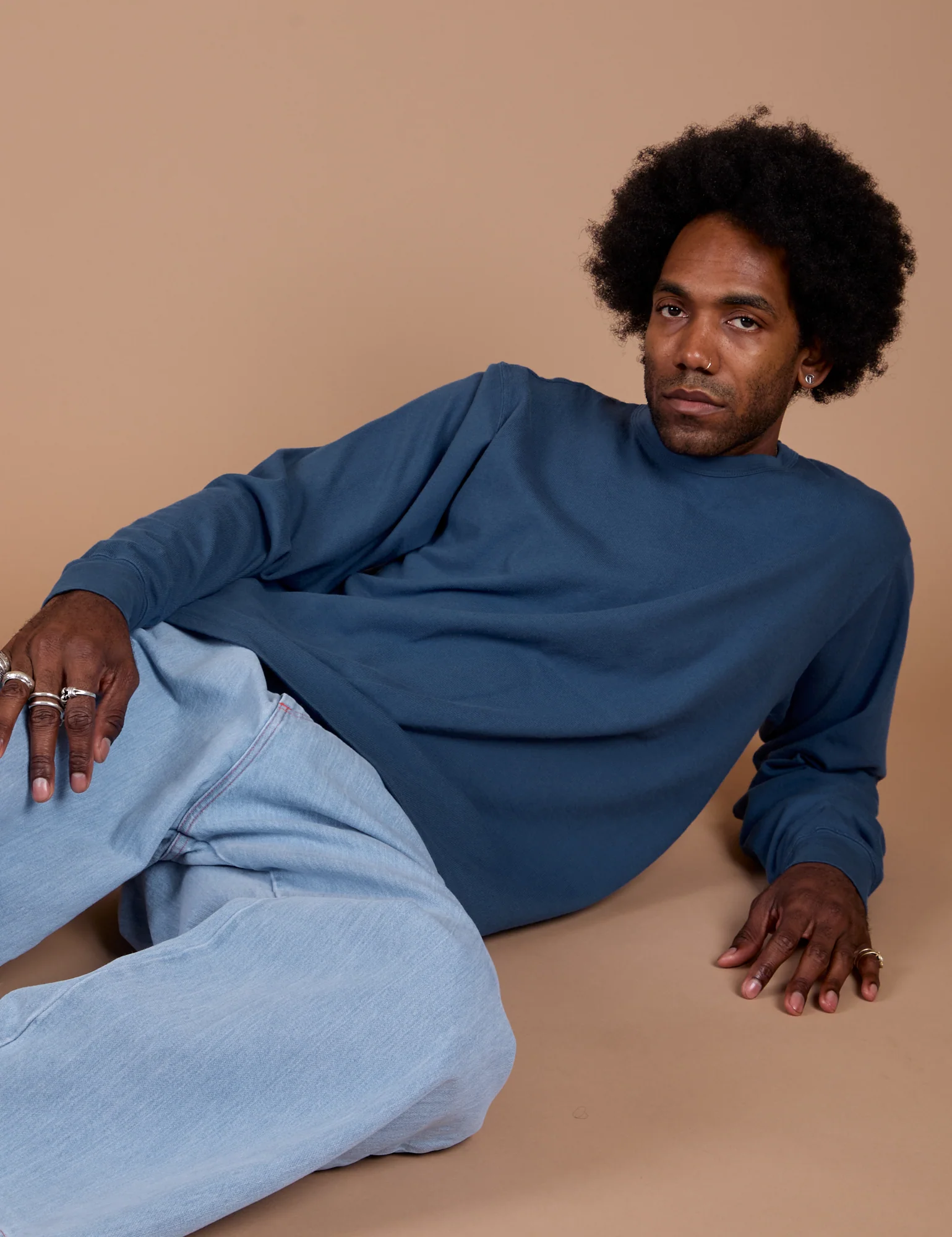 Long Sleeve Burly Tee - French Blue - Image 18