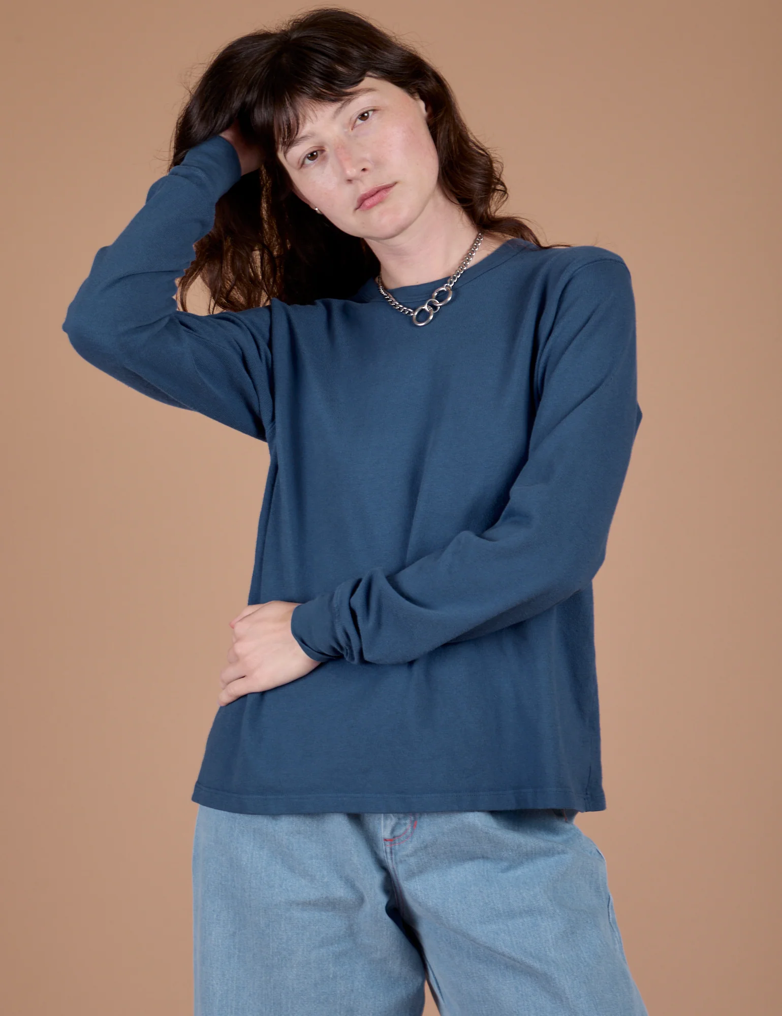 Long Sleeve Burly Tee - French Blue - Image 21