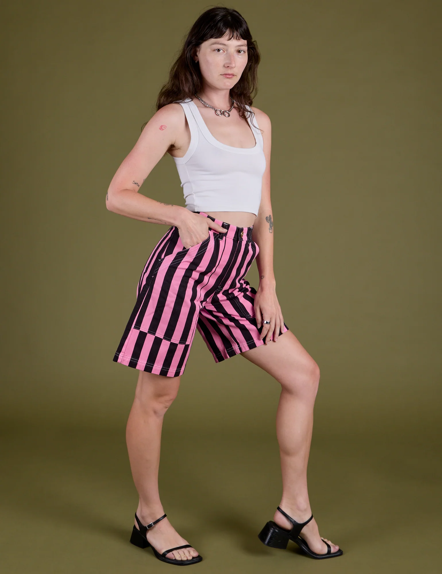 Longline Work Shorts - Bubblegum Pink - Image 10