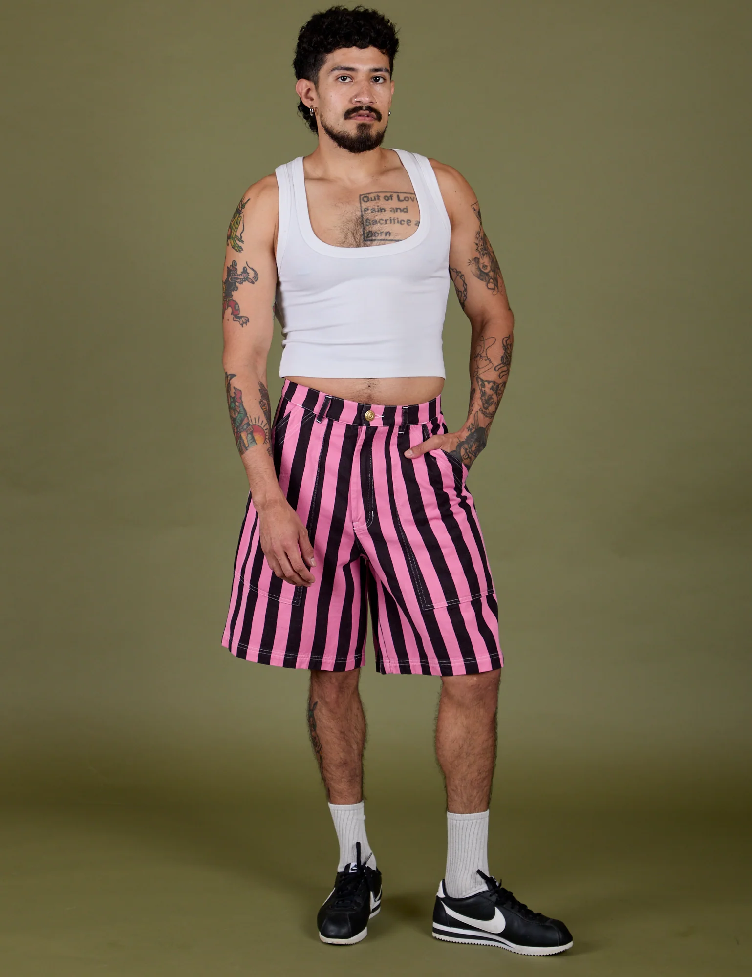 Longline Work Shorts - Bubblegum Pink - Image 14