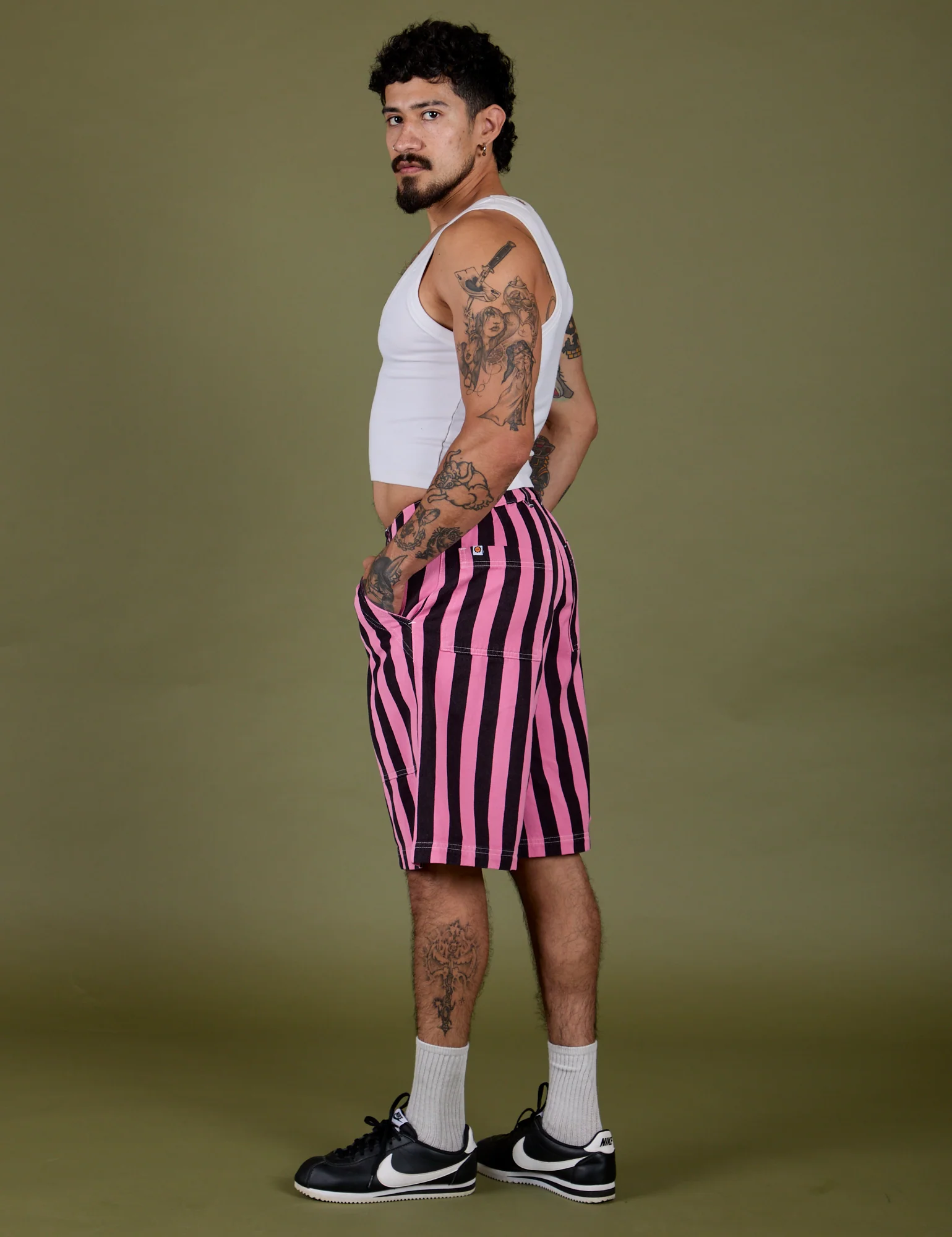 Longline Work Shorts - Bubblegum Pink - Image 17