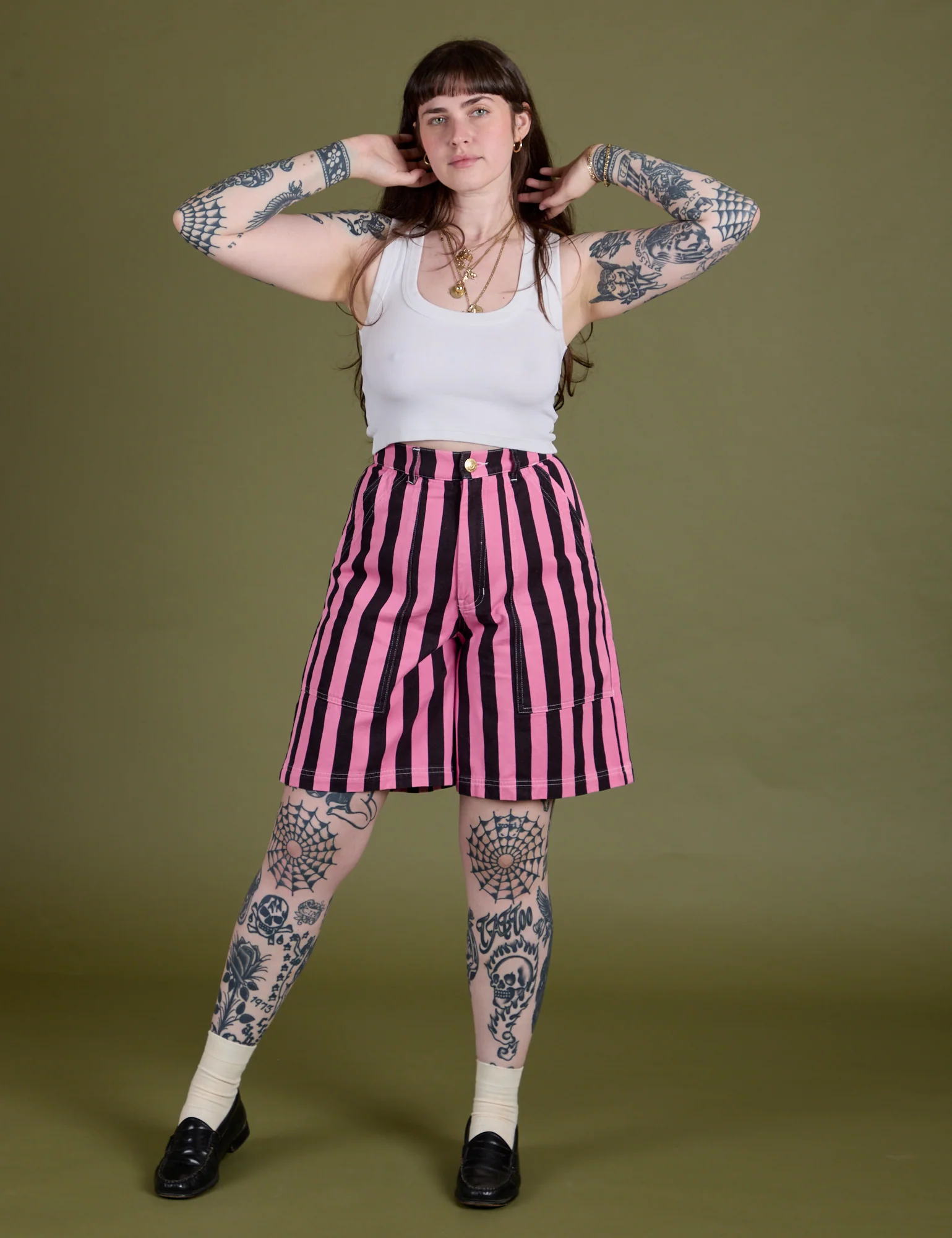 Longline Work Shorts - Bubblegum Pink - Image 21