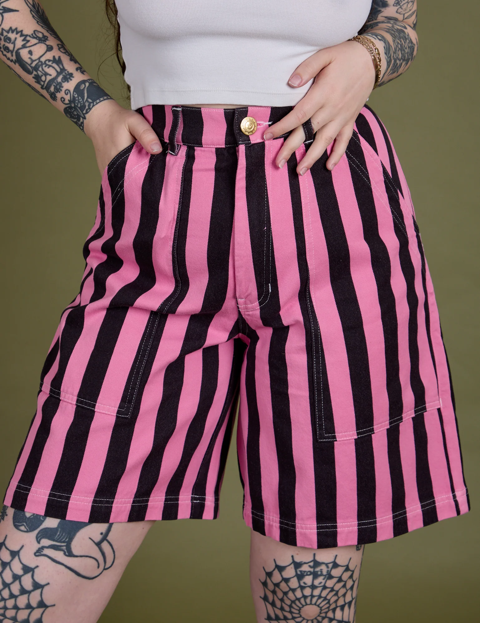 Longline Work Shorts - Bubblegum Pink - Image 22