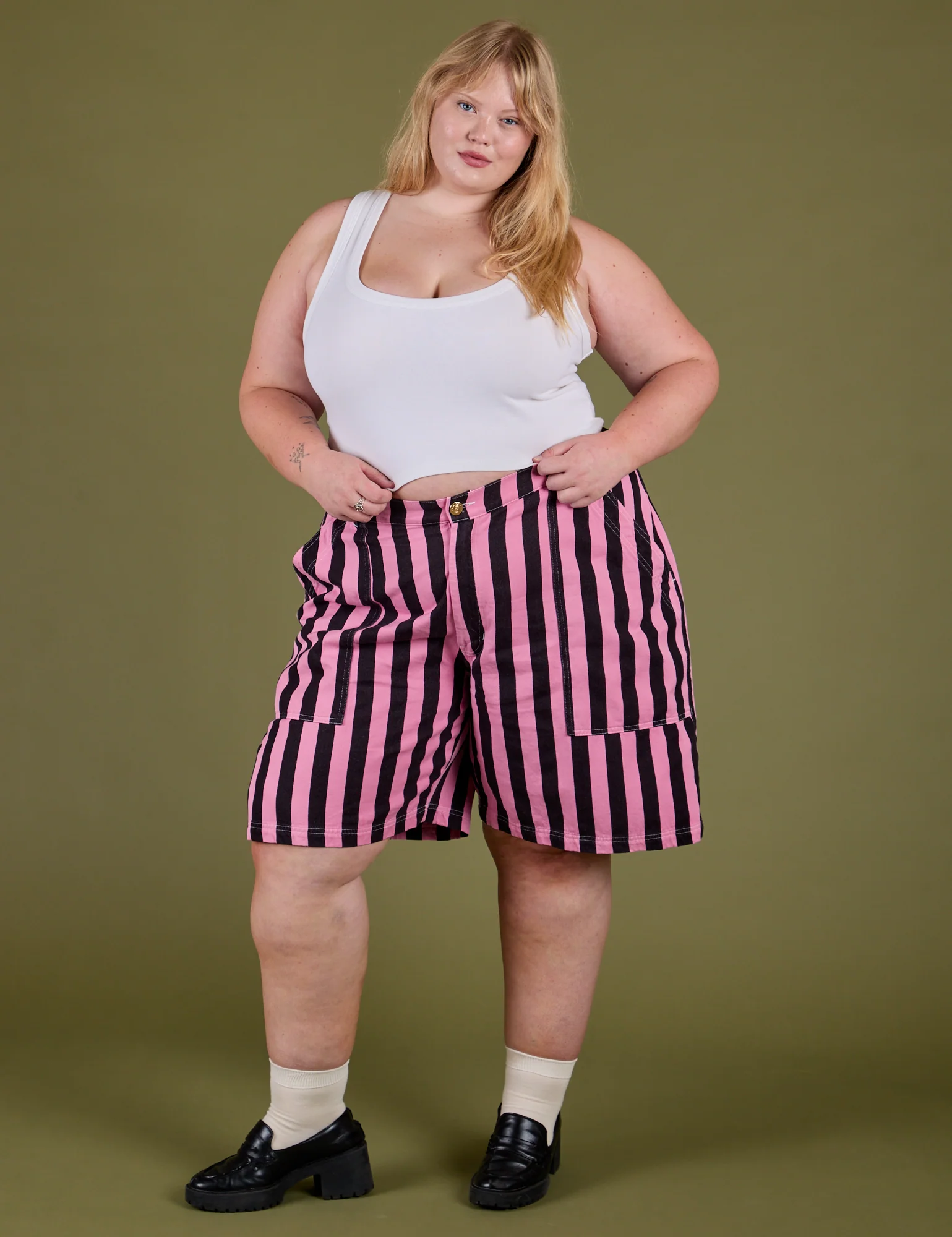 Longline Work Shorts - Bubblegum Pink - Image 3