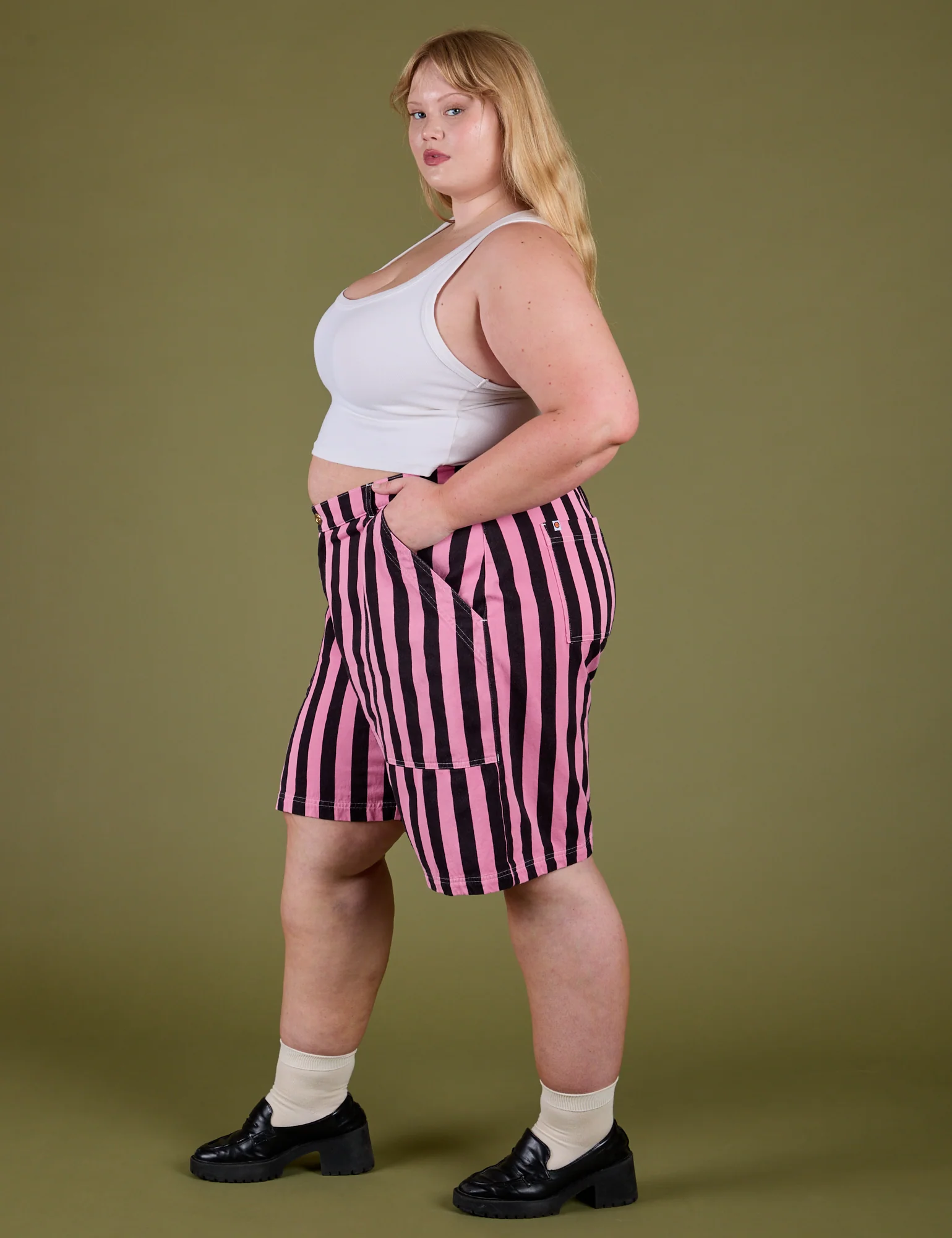 Longline Work Shorts - Bubblegum Pink - Image 4