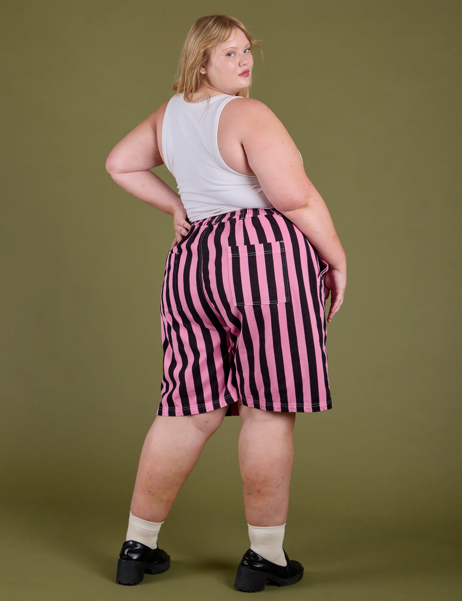 Longline Work Shorts - Bubblegum Pink - Image 6