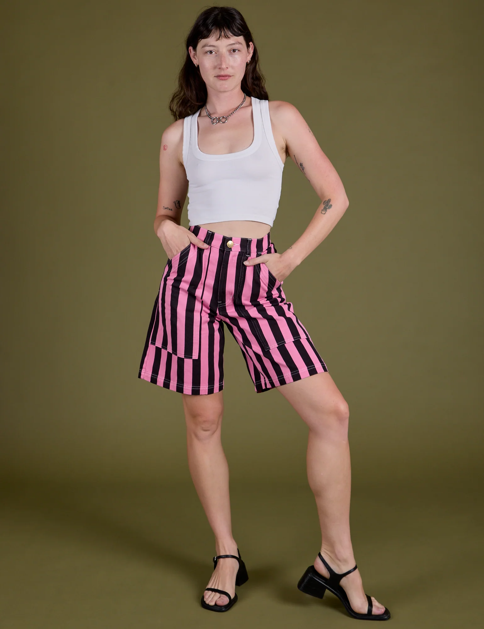 Longline Work Shorts - Bubblegum Pink - Image 8