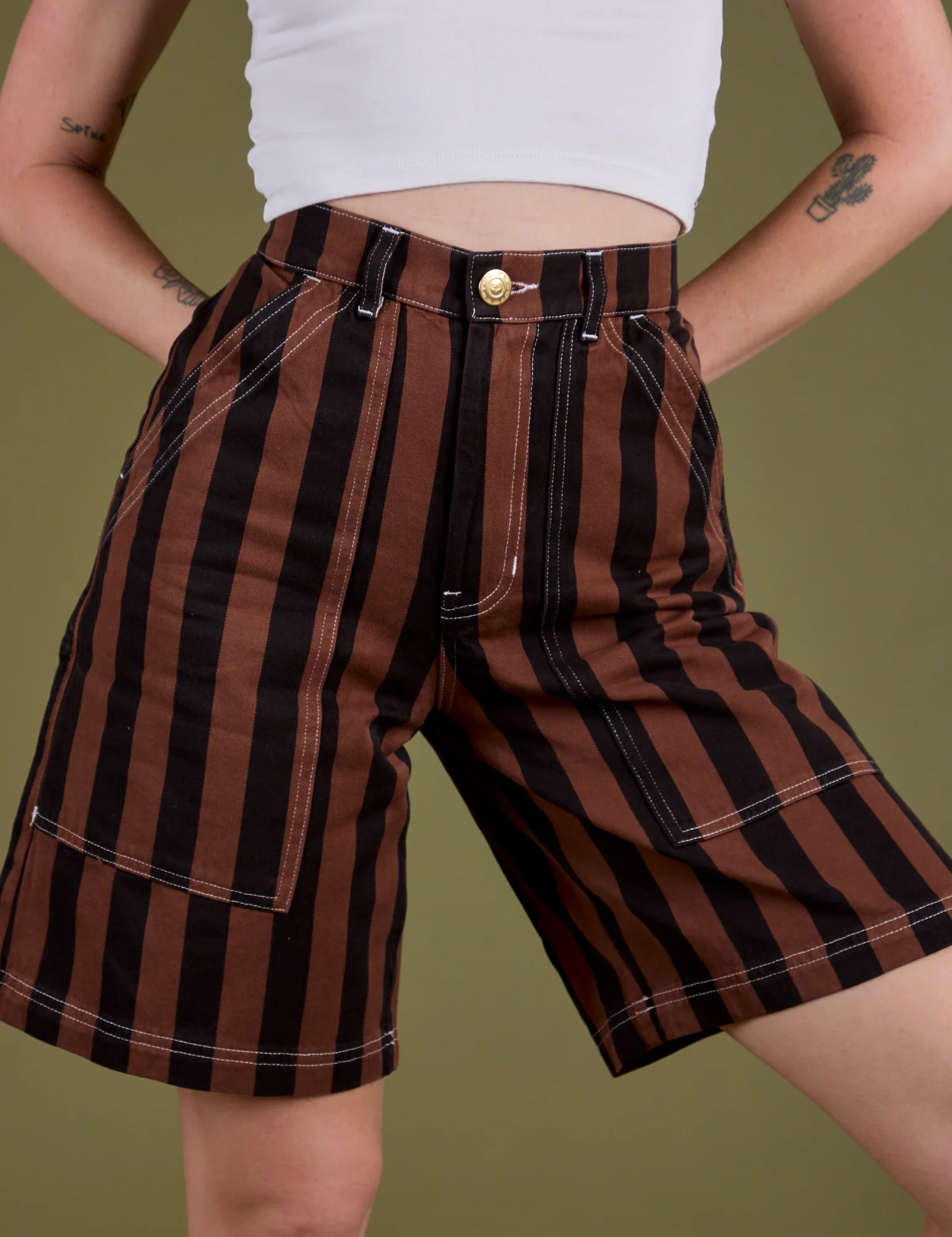 Longline Work Shorts - Fudgesicle Brown - Image 19