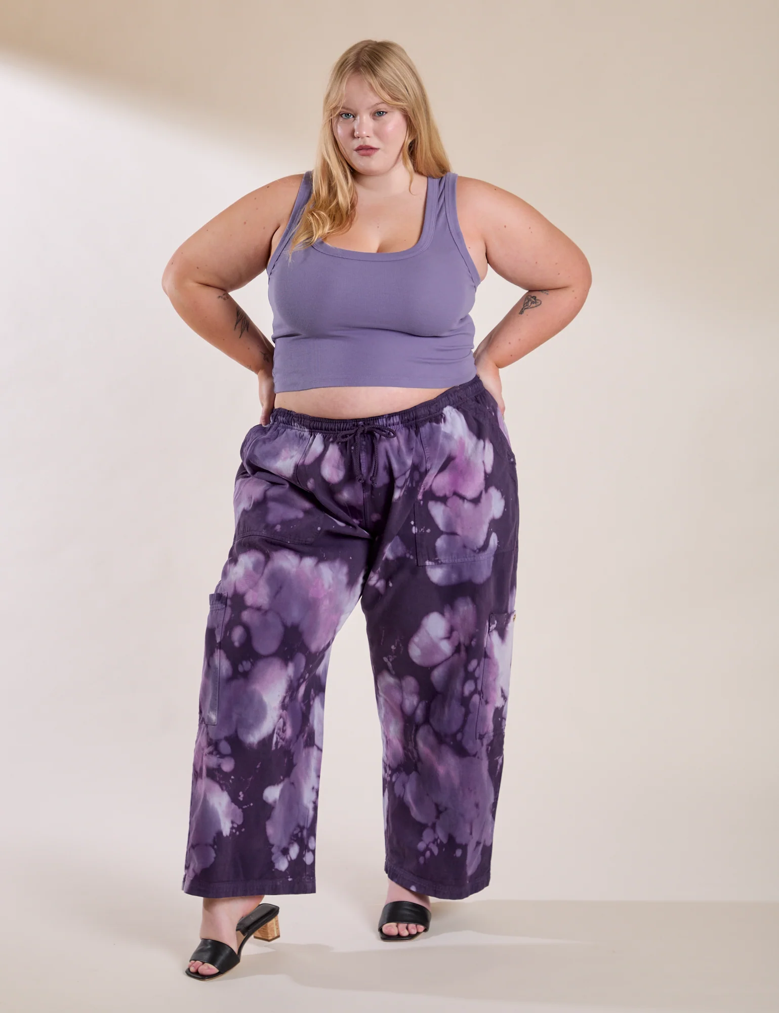 Magic Waters Drop Pocket Pants - Dark Lavender