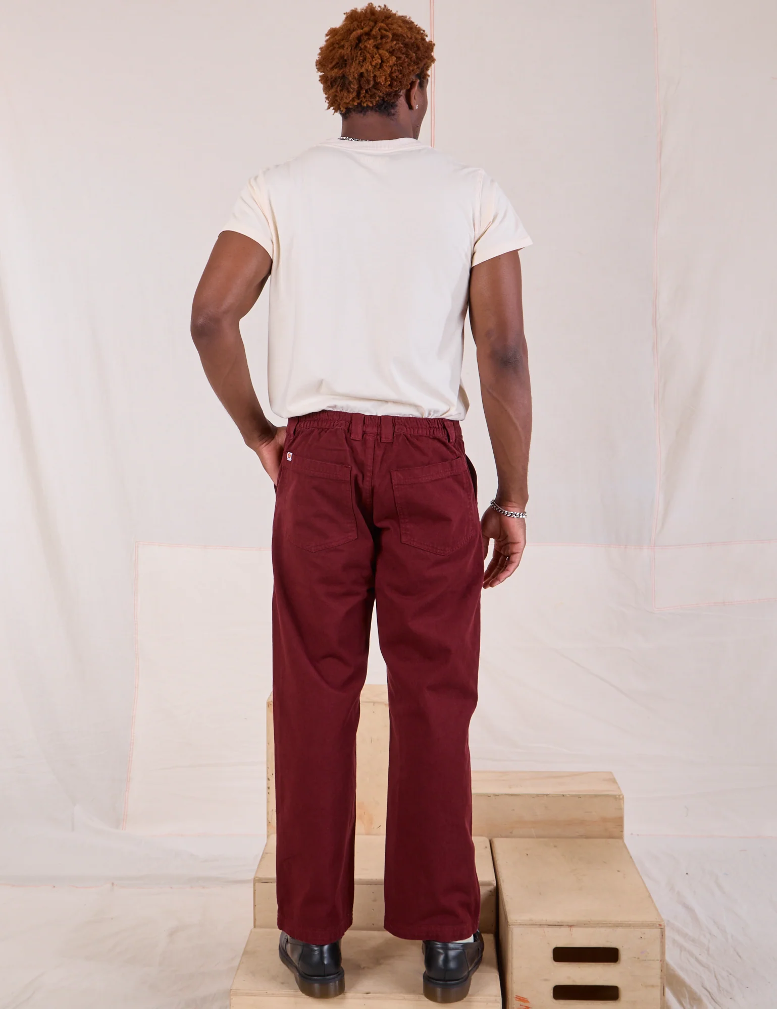 Mid-Rise Work Pants - Red Wine - Image 26