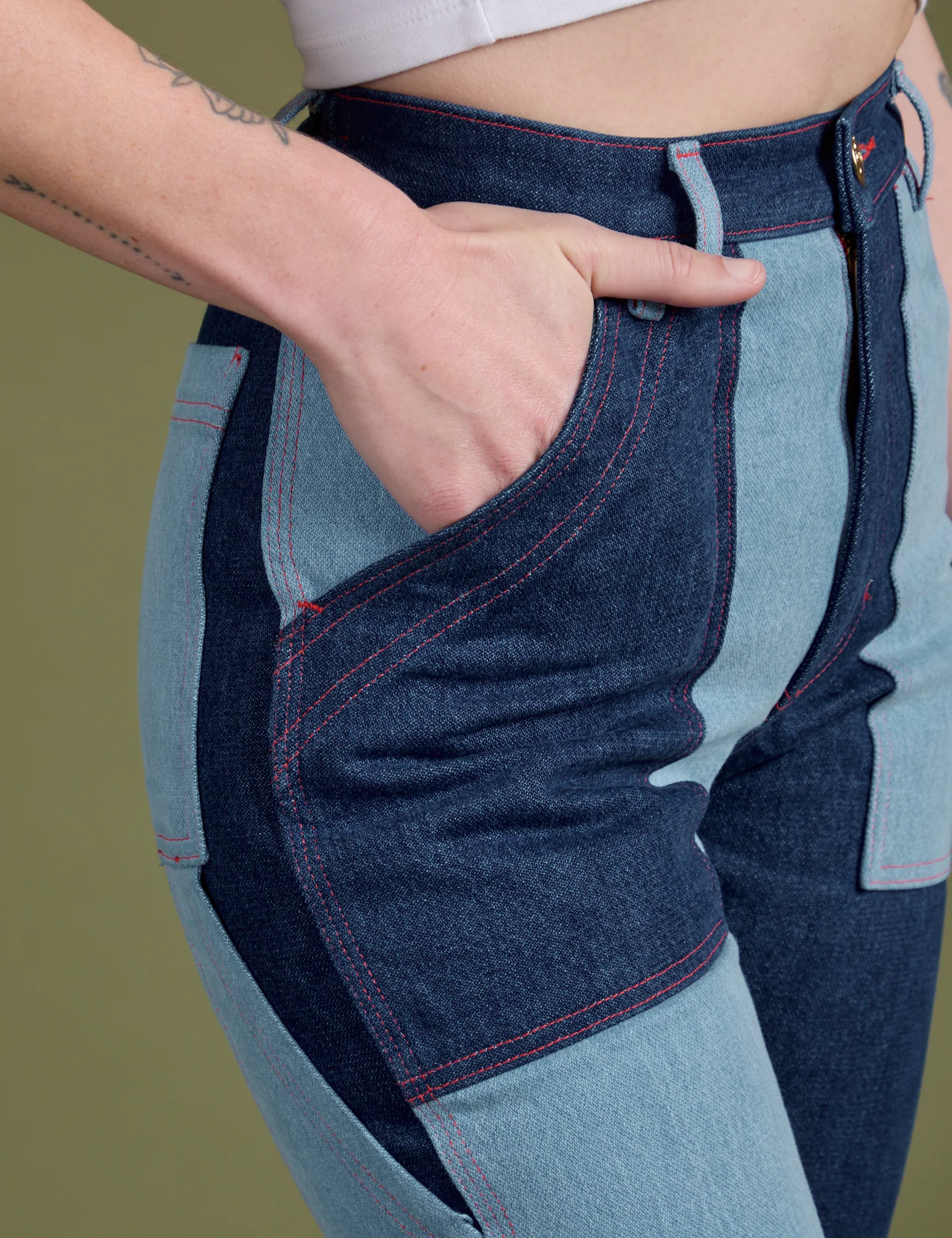 Mismatched Denim Carpenter Jeans - Image 17