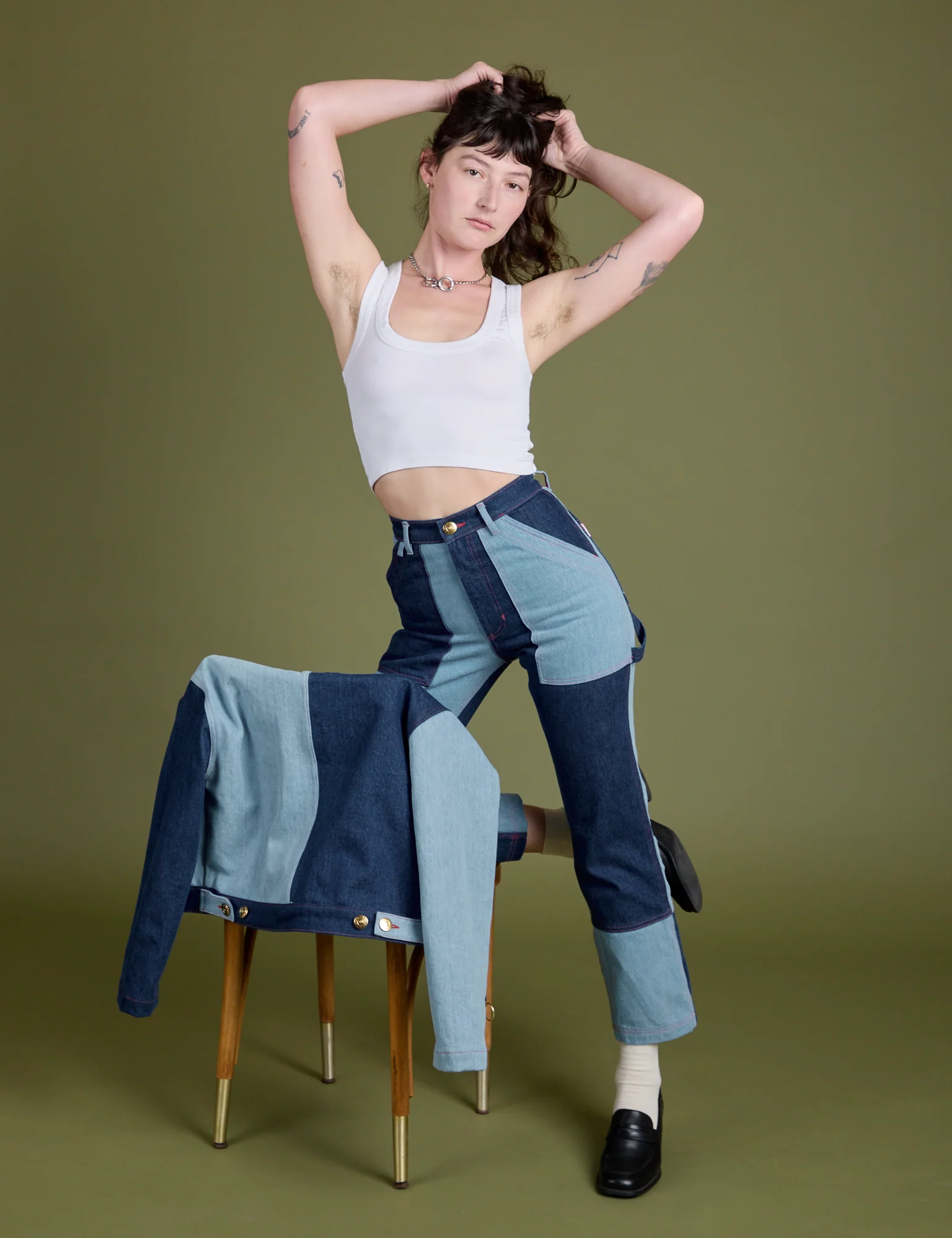 Mismatched Denim Carpenter Jeans - Image 25