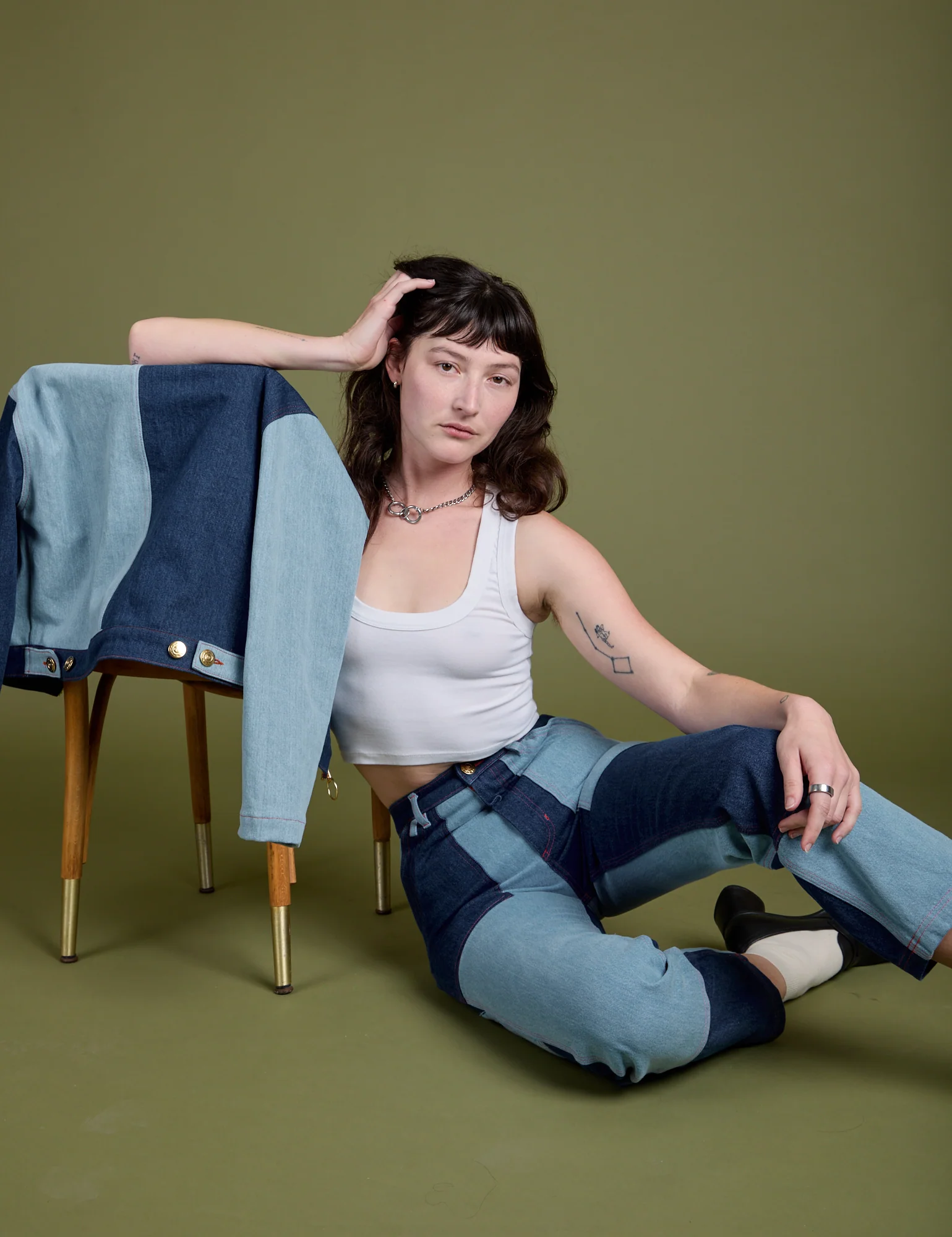 Mismatched Denim Carpenter Jeans - Image 26