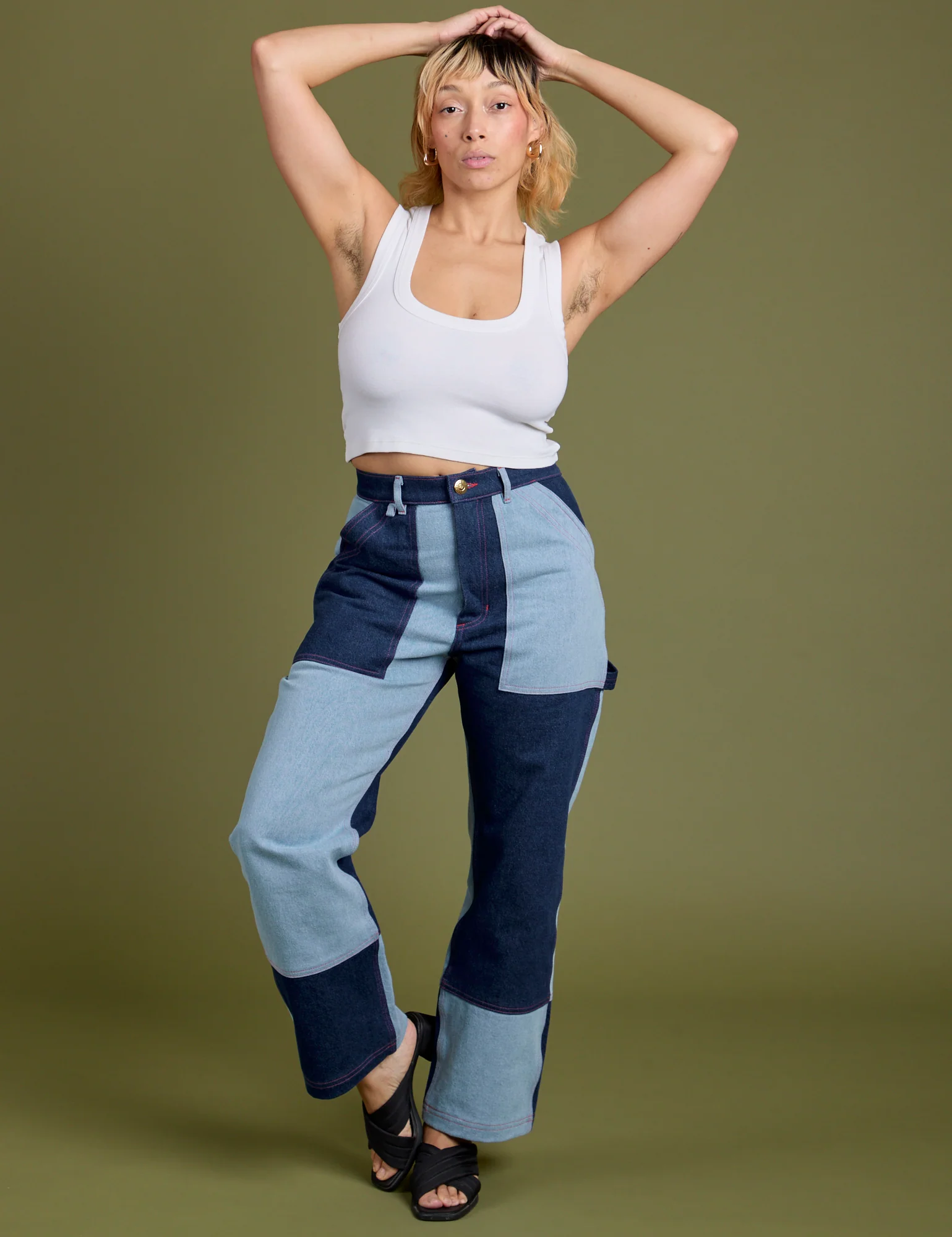 Mismatched Denim Carpenter Jeans - Image 3