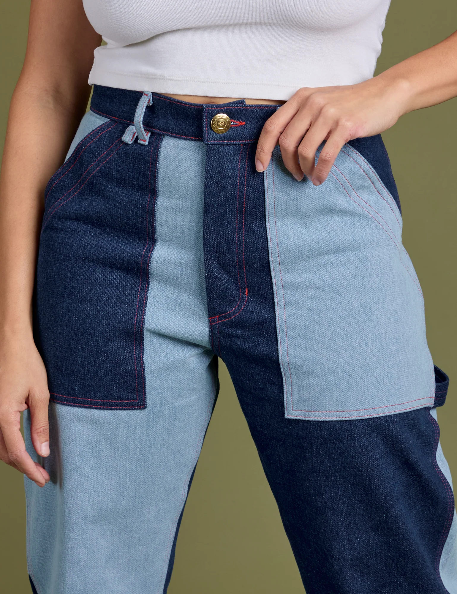 Mismatched Denim Carpenter Jeans - Image 4