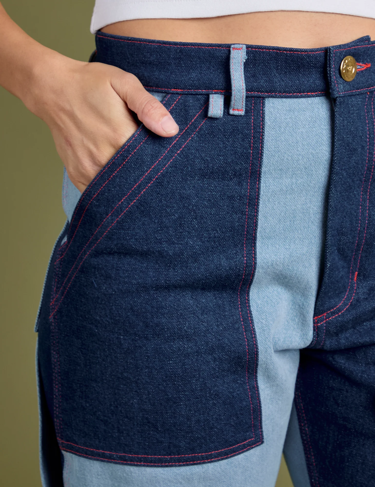 Mismatched Denim Carpenter Jeans - Image 6