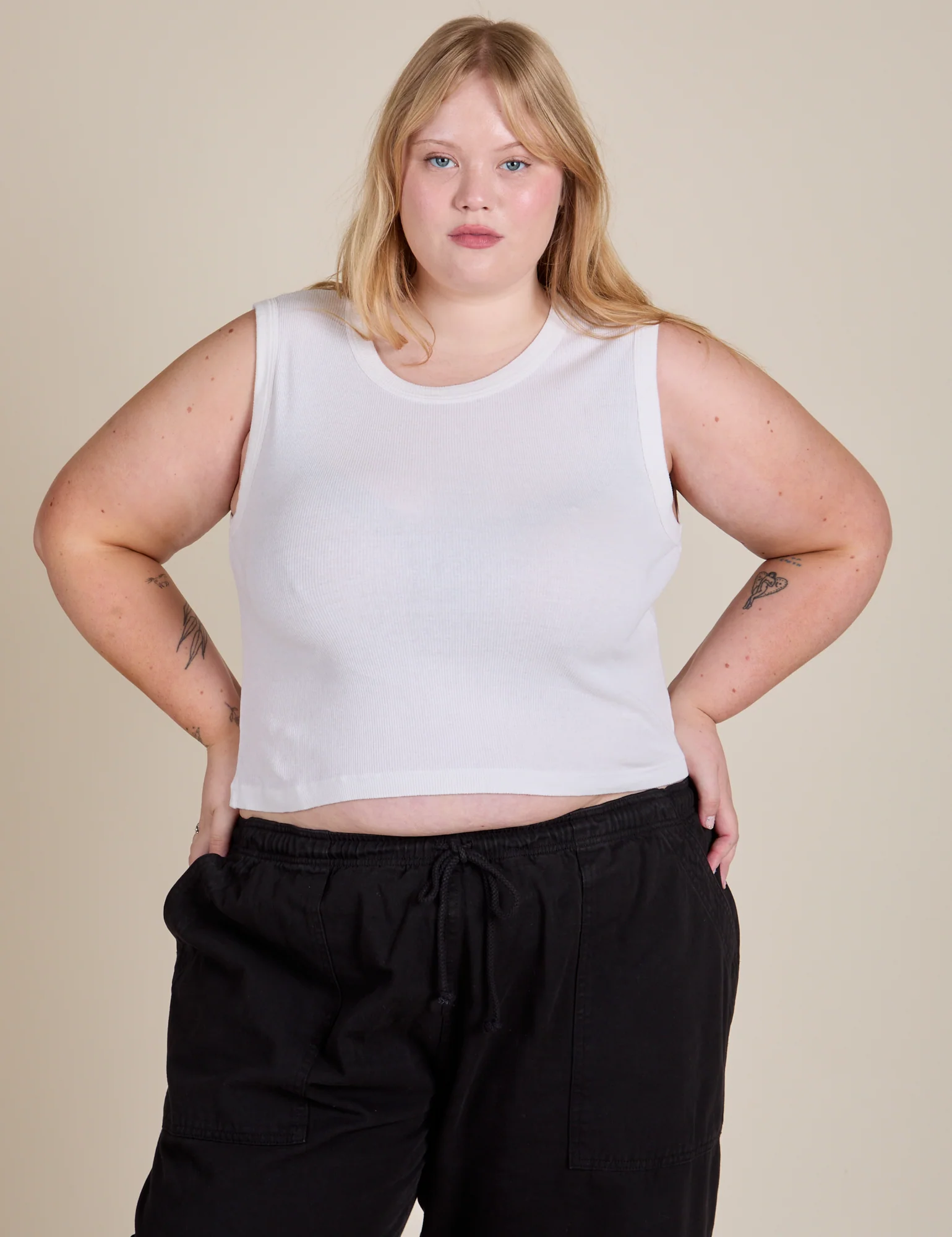 Muscle Tee - Vintage Tee White - Image 10