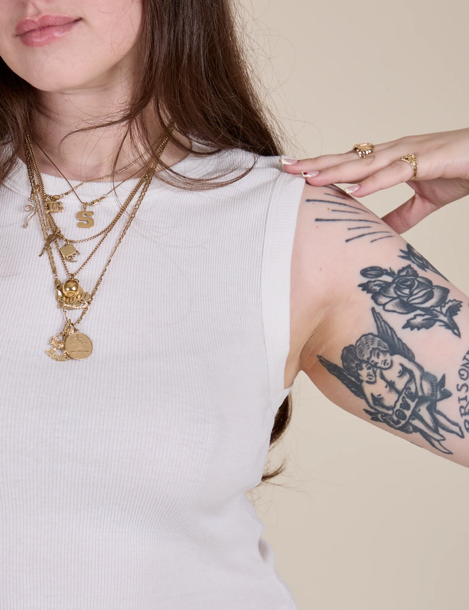 Muscle Tee - Vintage Tee White - Image 17