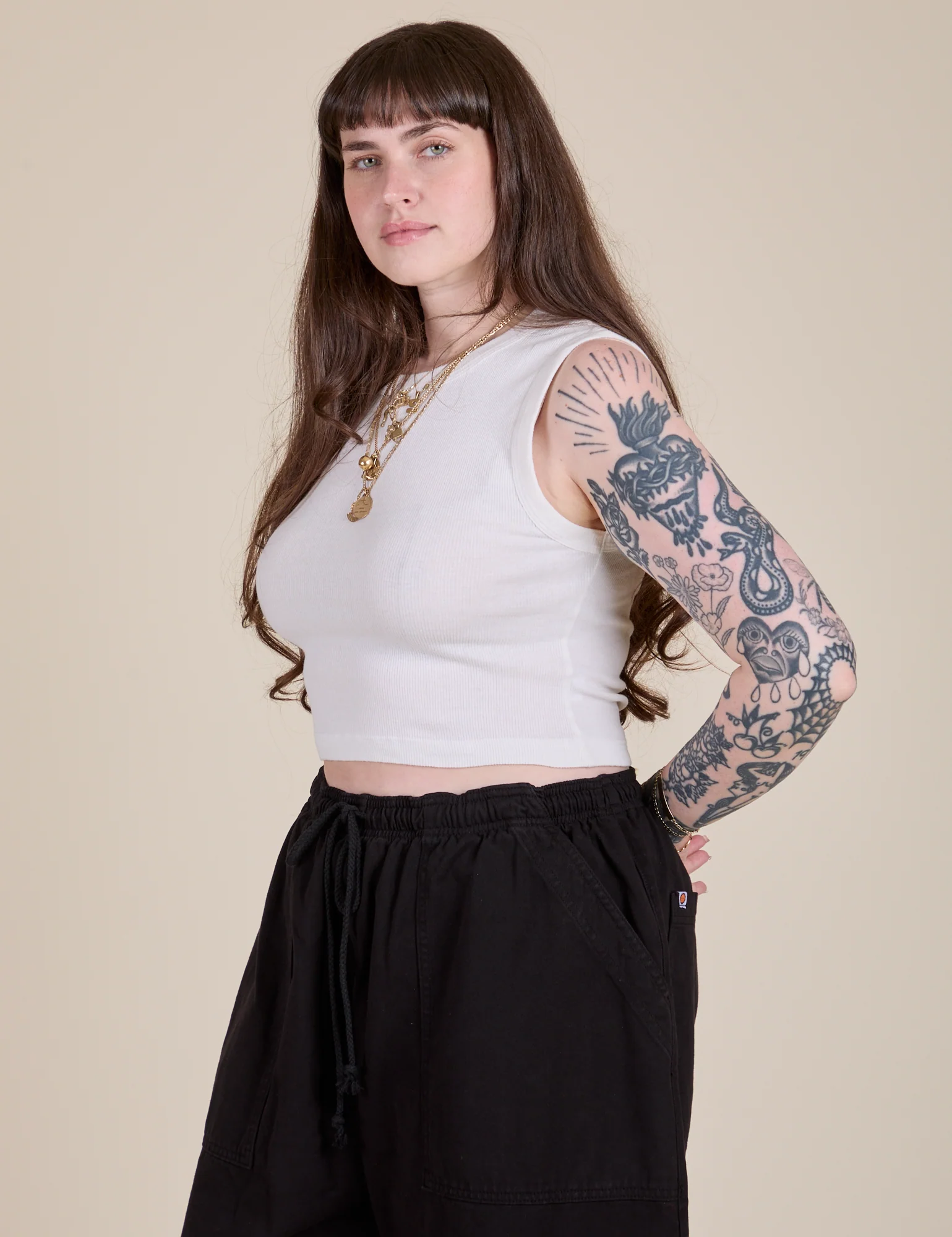 Muscle Tee - Vintage Tee White - Image 20