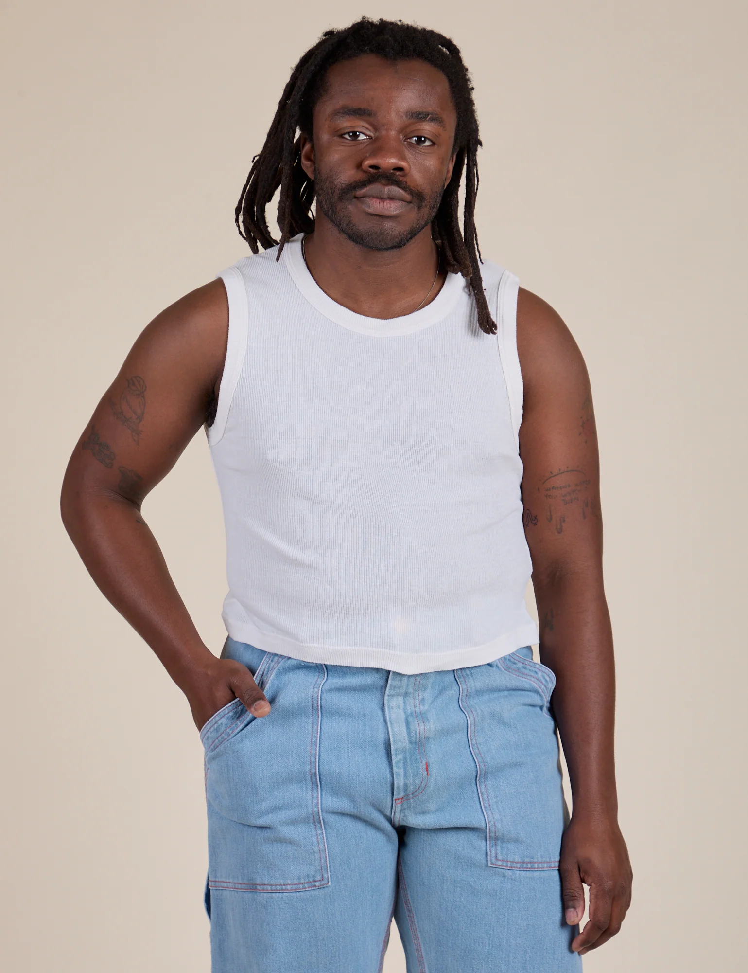 Muscle Tee - Vintage Tee White - Image 25