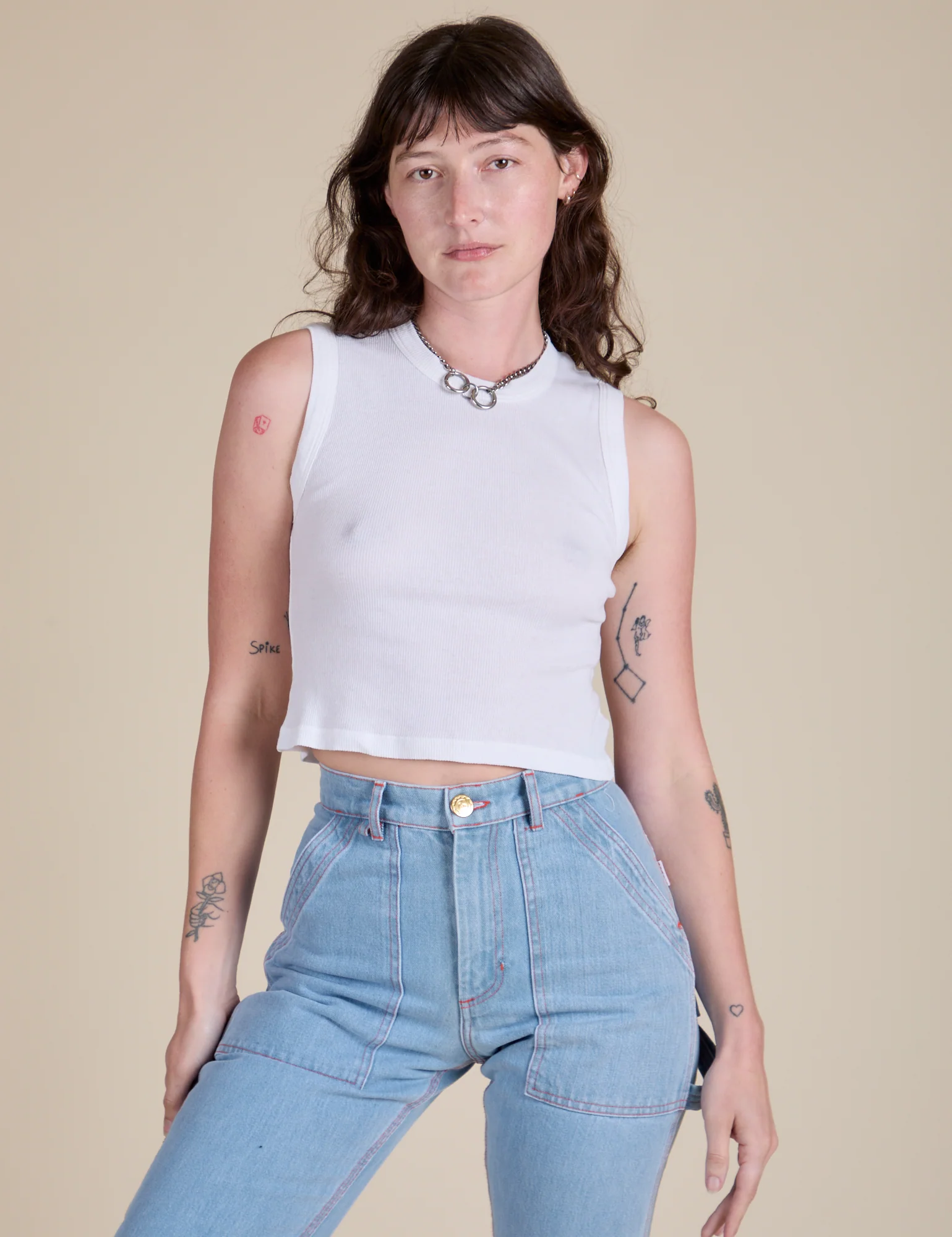 Muscle Tee - Vintage Tee White - Image 3