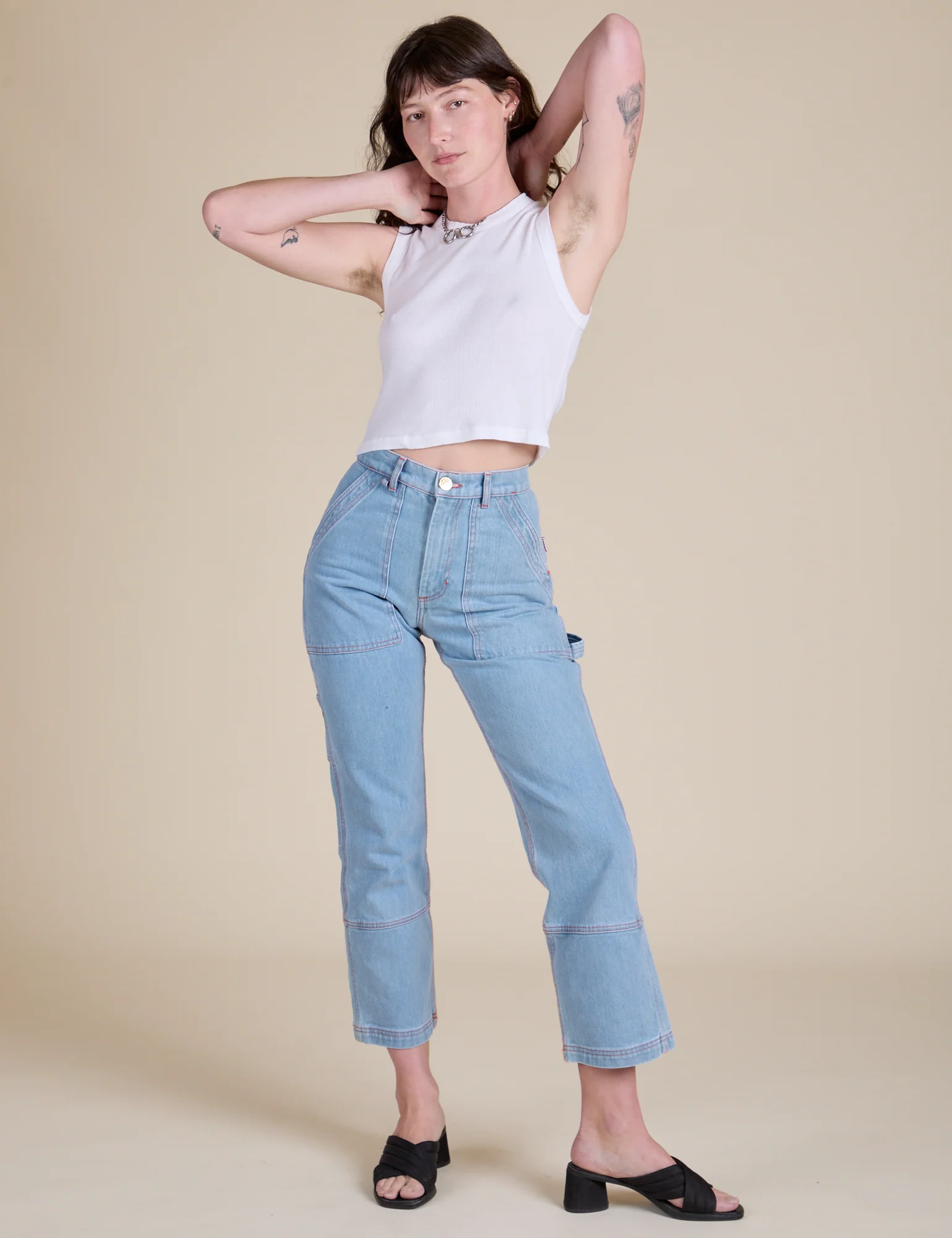 Muscle Tee - Vintage Tee White - Image 5