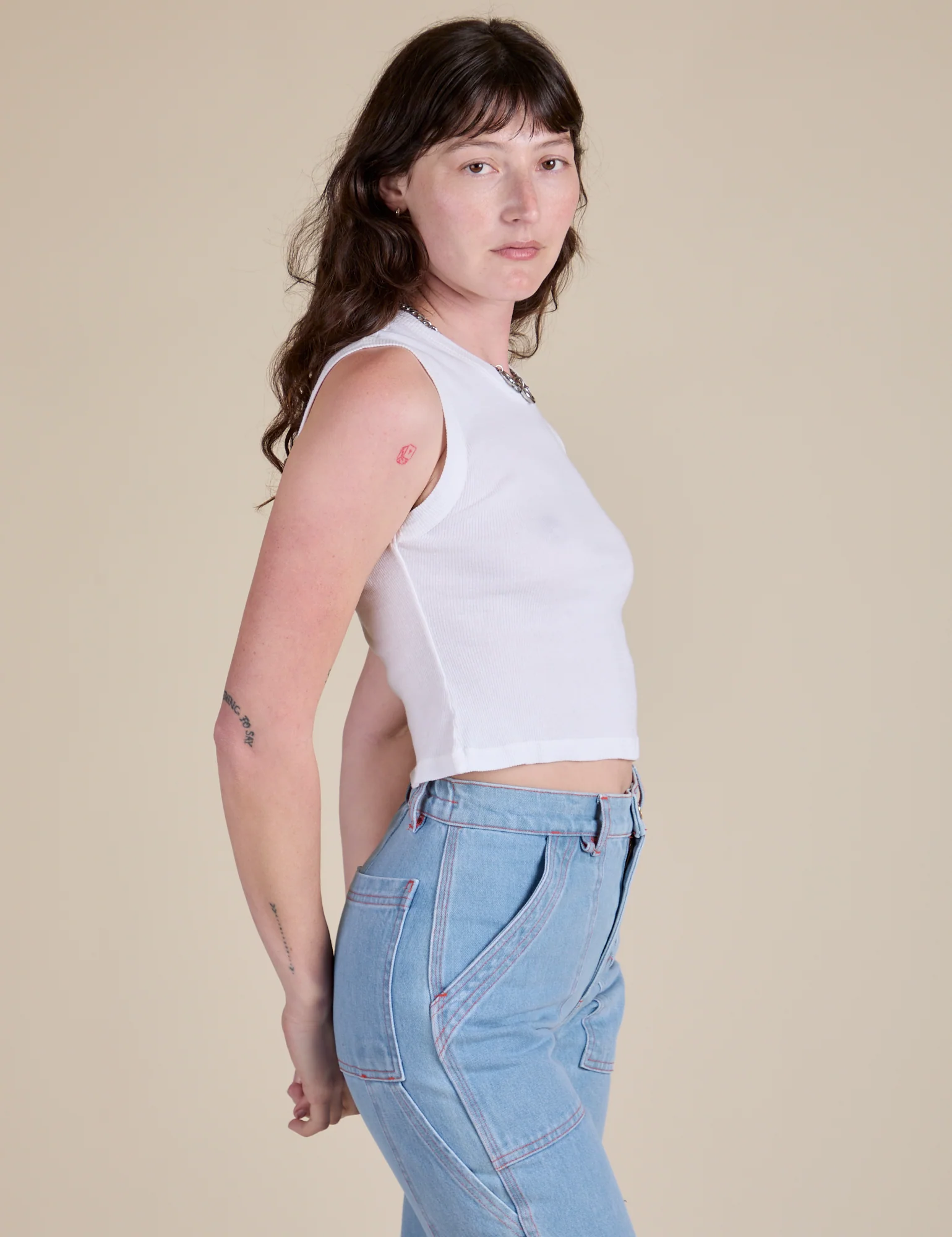 Muscle Tee - Vintage Tee White - Image 7