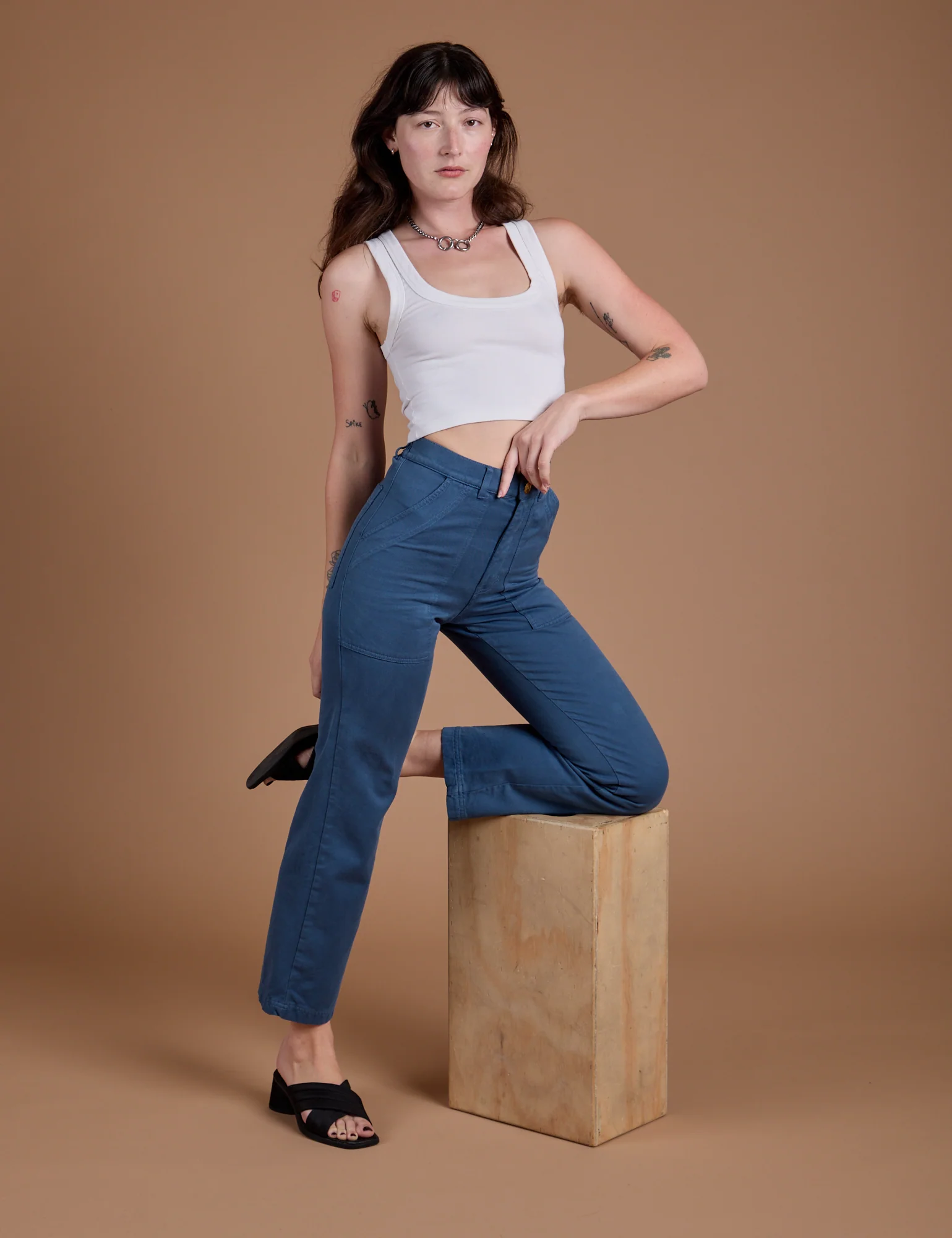 Organic Work Pants - French Blue - Image 10