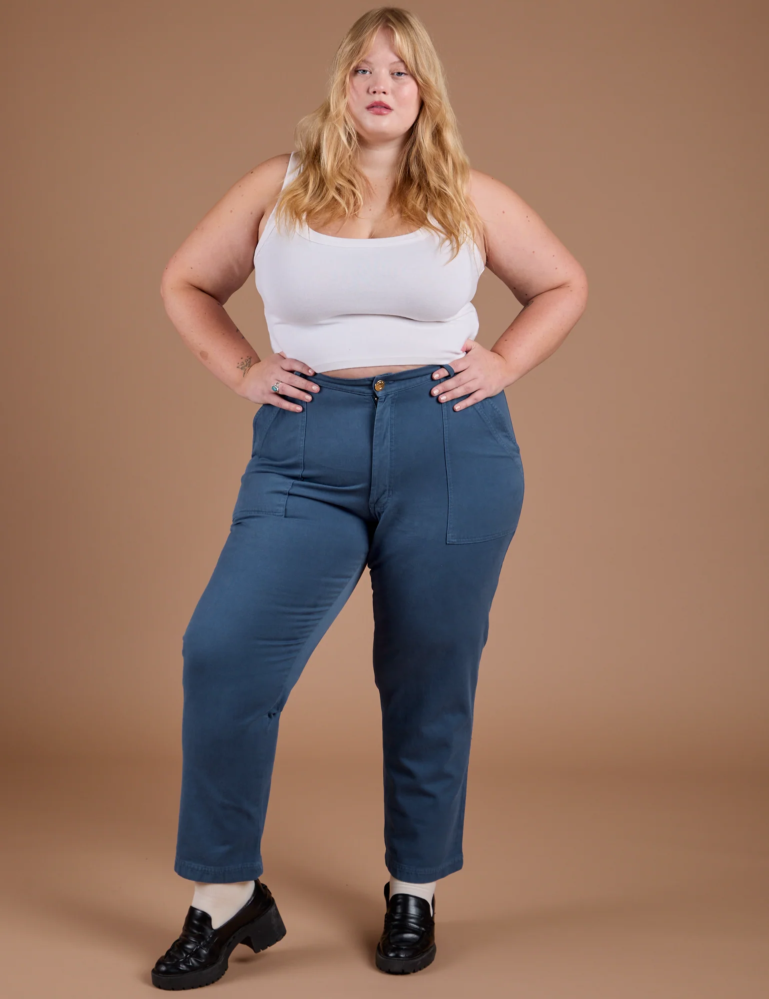 Organic Work Pants - French Blue - Image 11