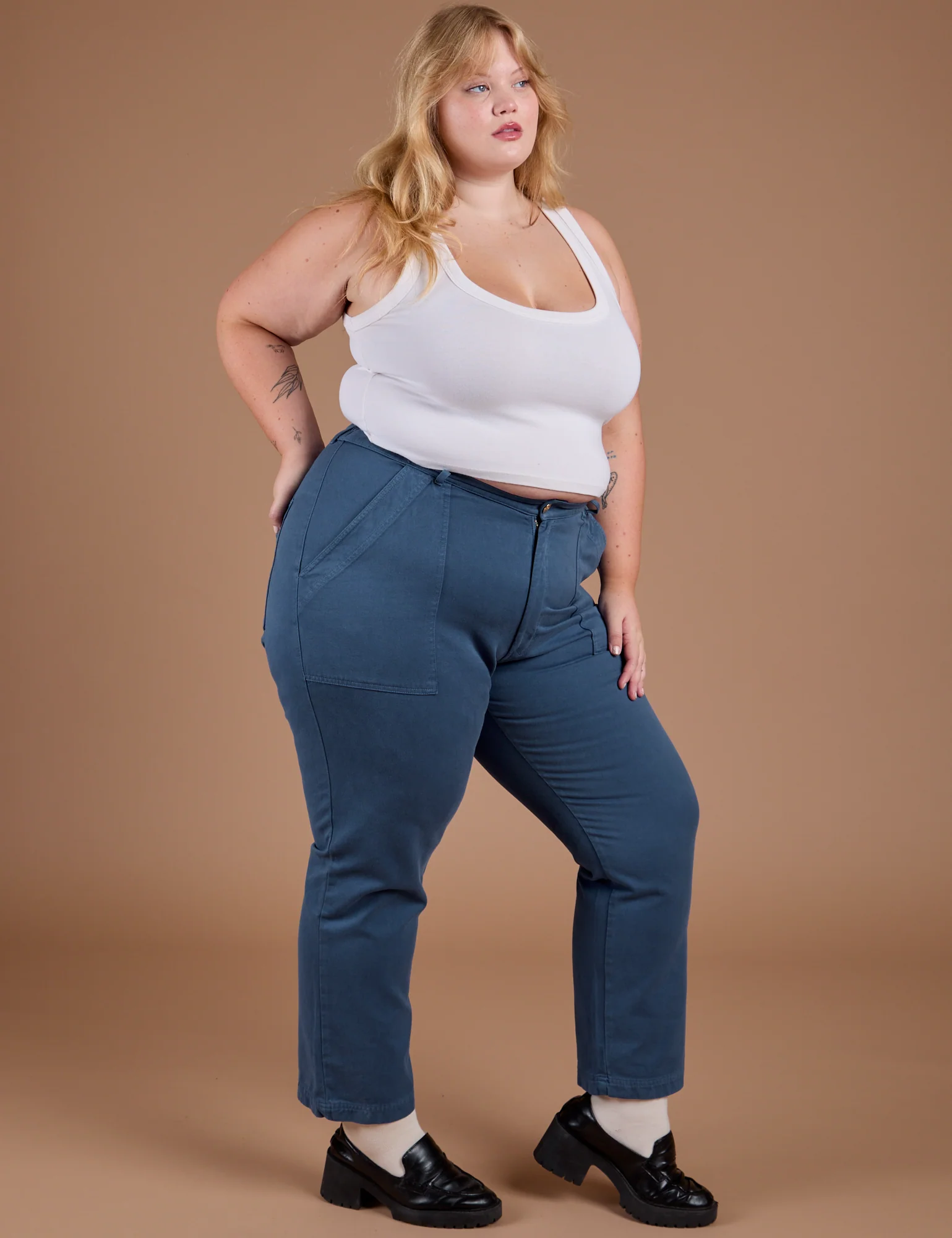 Organic Work Pants - French Blue - Image 12
