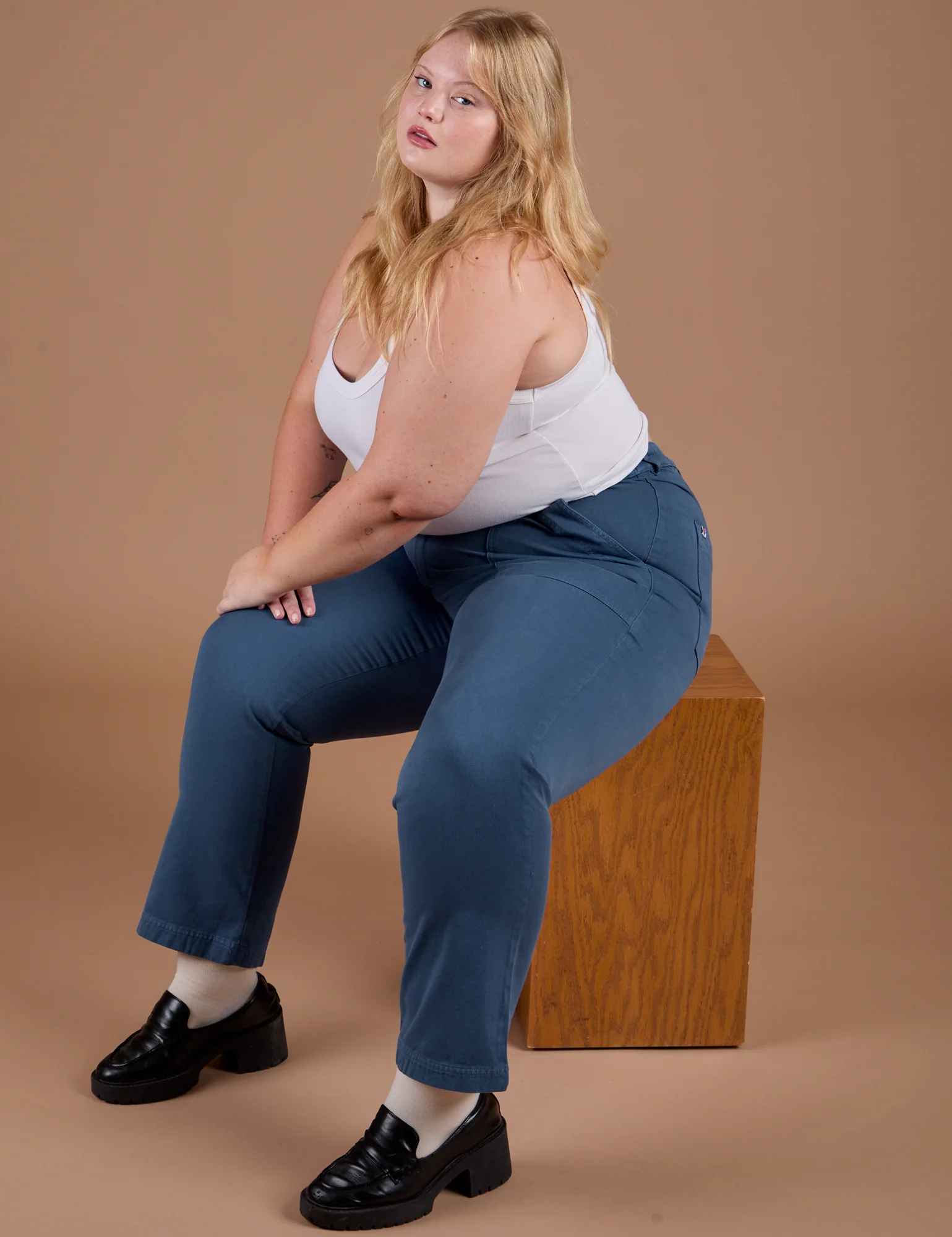 Organic Work Pants - French Blue - Image 16