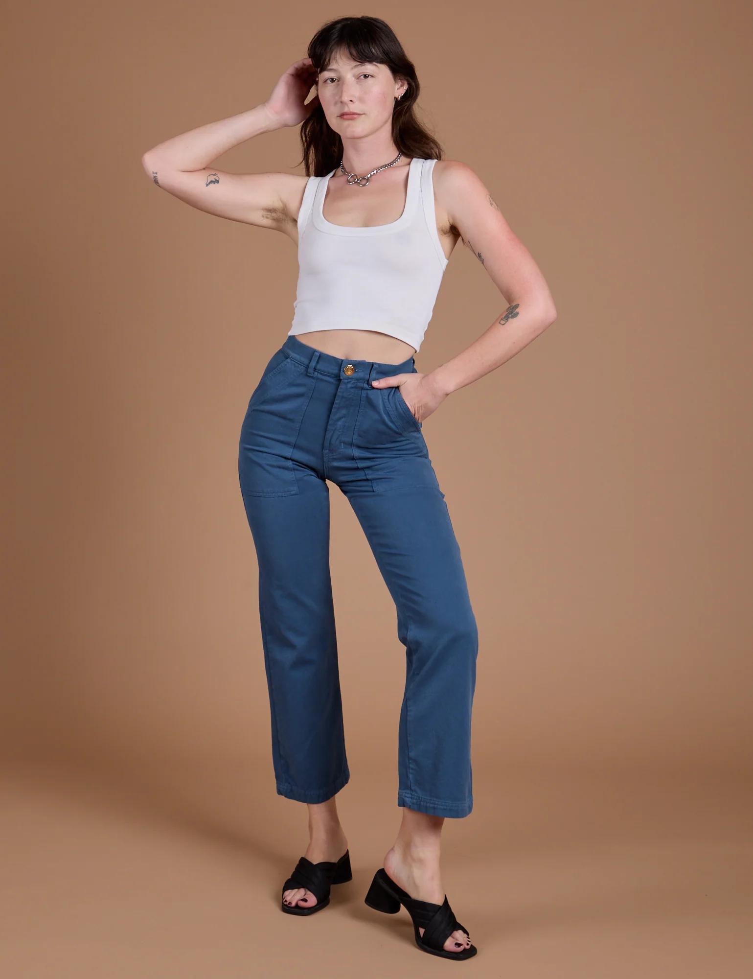 Organic Work Pants - French Blue - Image 3
